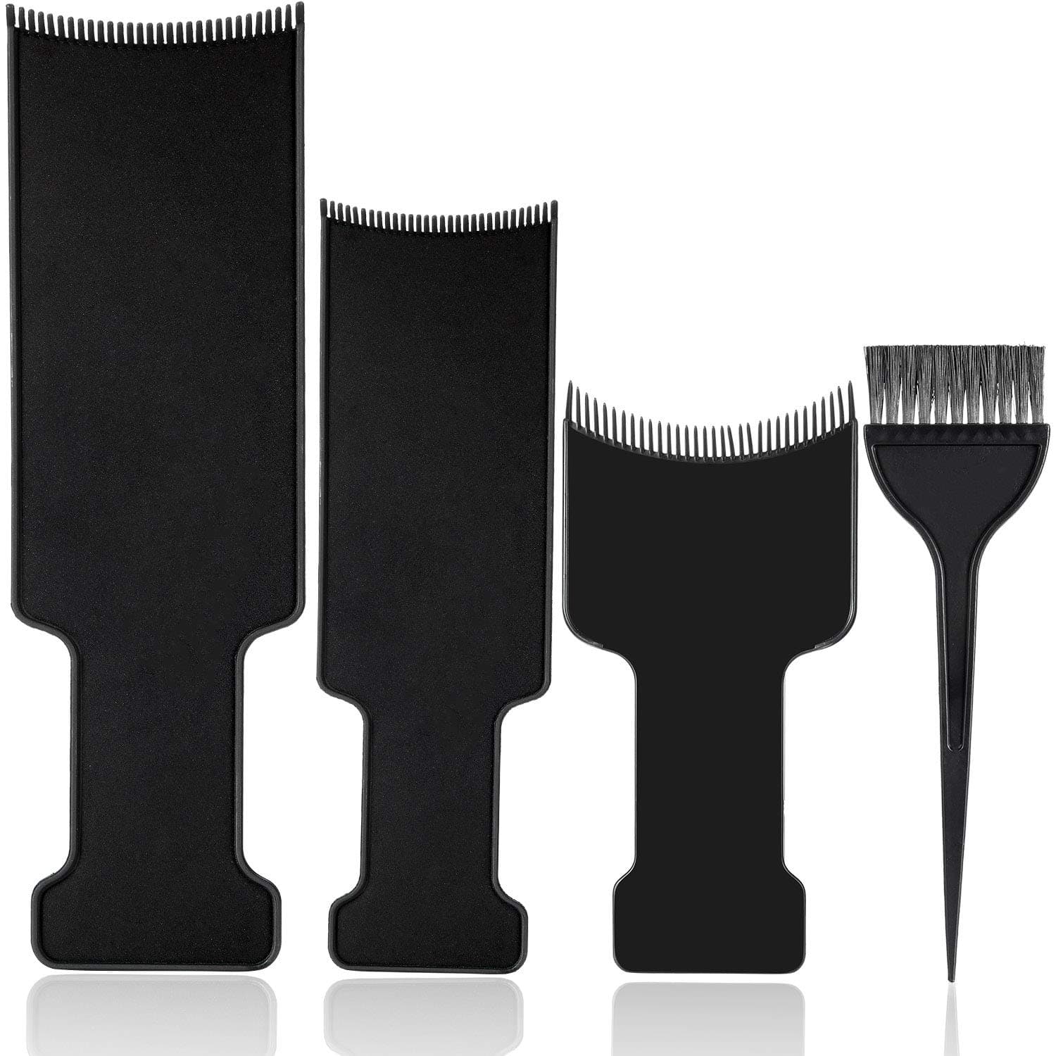 Mudder 4 Pcs Balayage Highlighting Board and Brush Kit 1 Hair Dye Brush and 3 Balayage Highlighting Board with Teeth Hair Foil Coloring Comb Paddle Bleach Kit for Women Hairstylist Accessories Tools