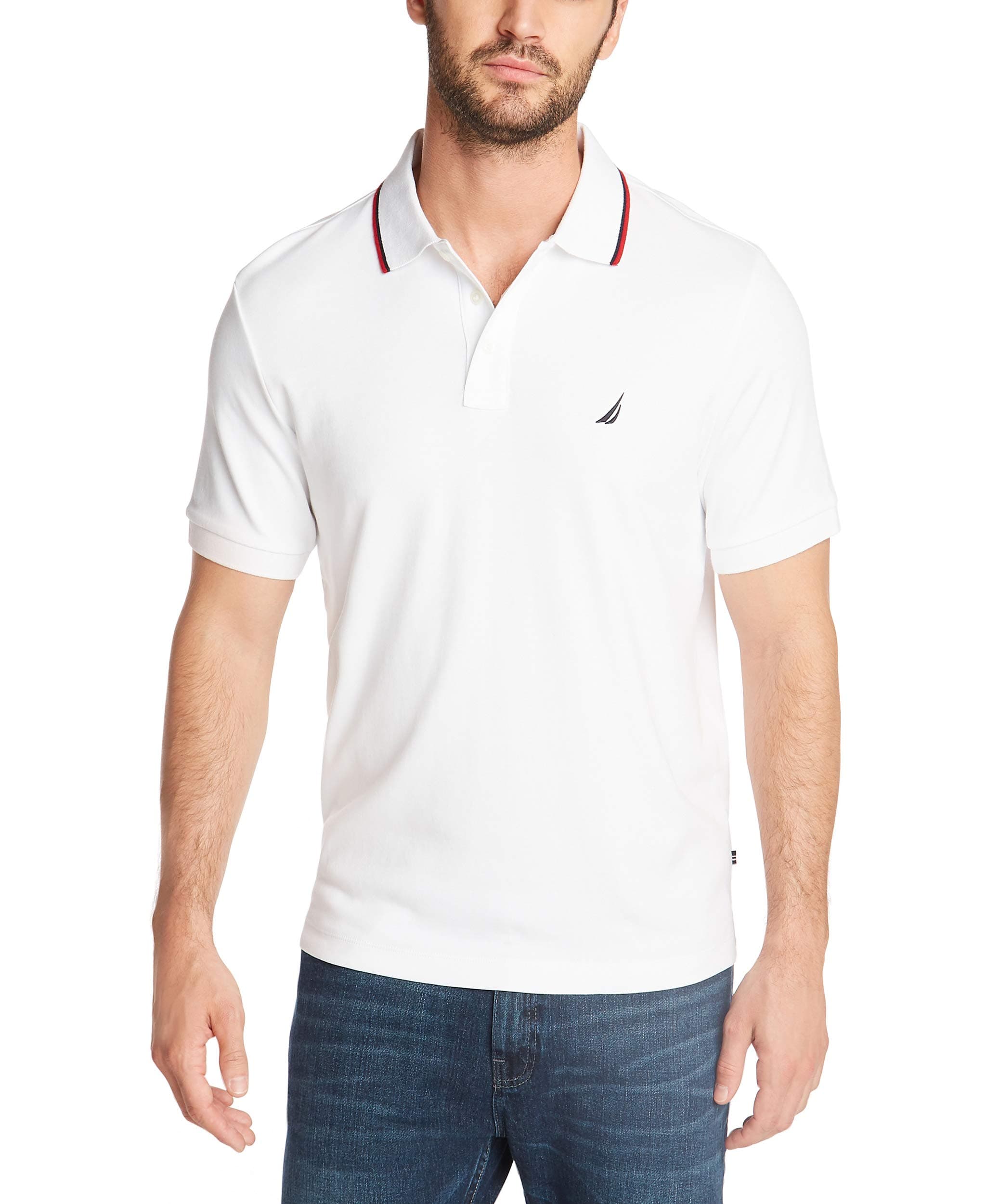 mens Classic Fit Short Sleeve Solid Tipped Collar Soft Polo Shirt Polo Shirt