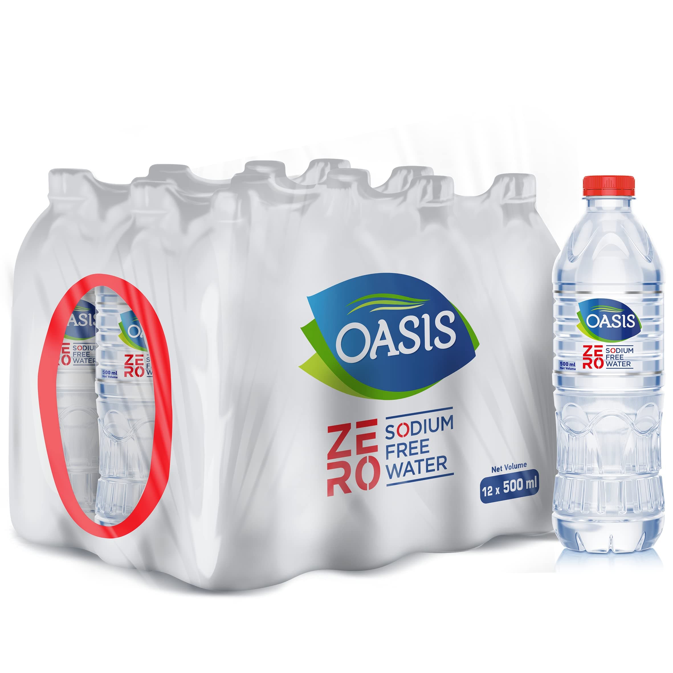 Oasis Zero Sodium Free water - 12X500mL