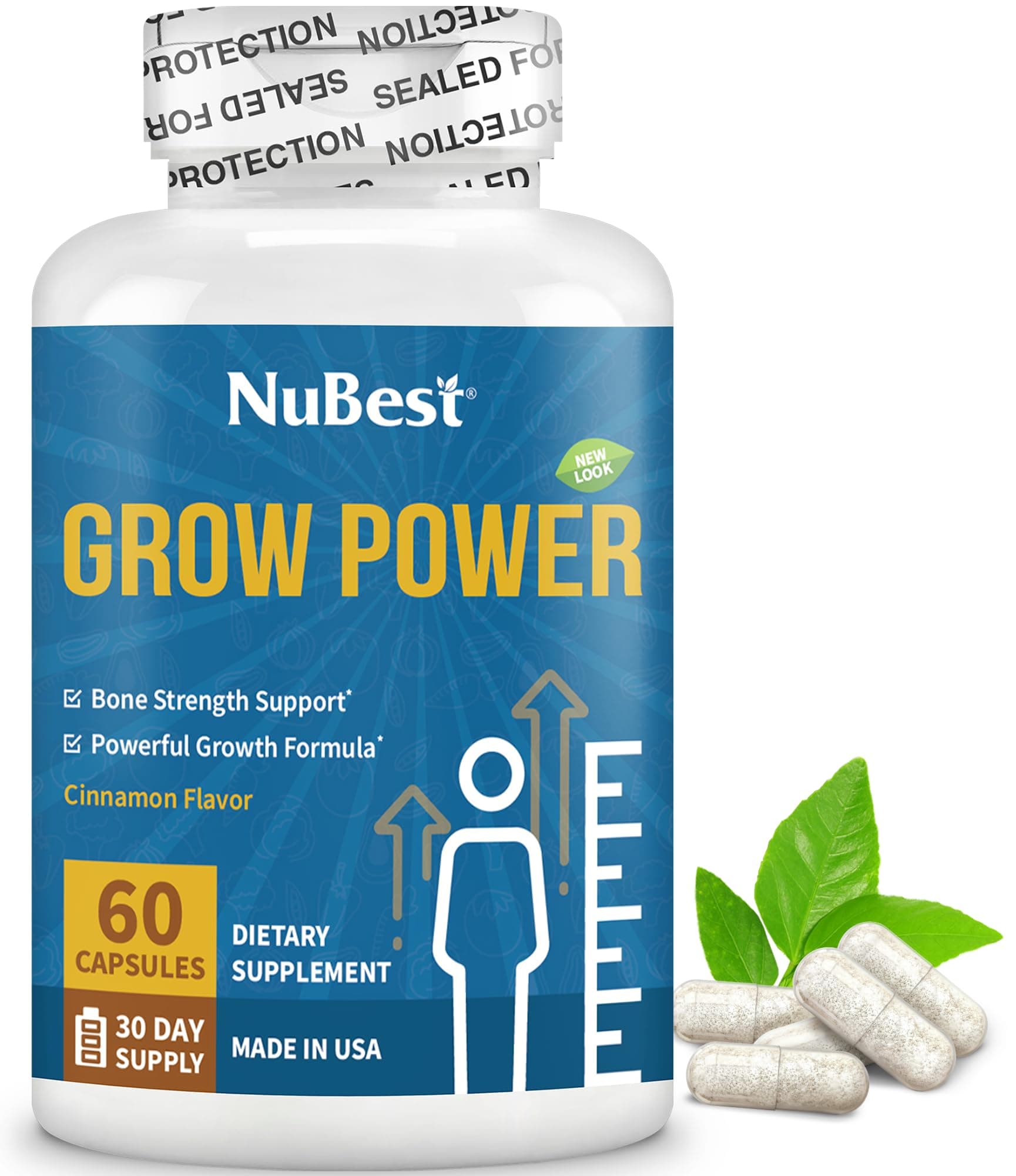 NuBest Grow Power - Powerful for Strong Bones & Bones Strength - 60 Count (1 Pack)