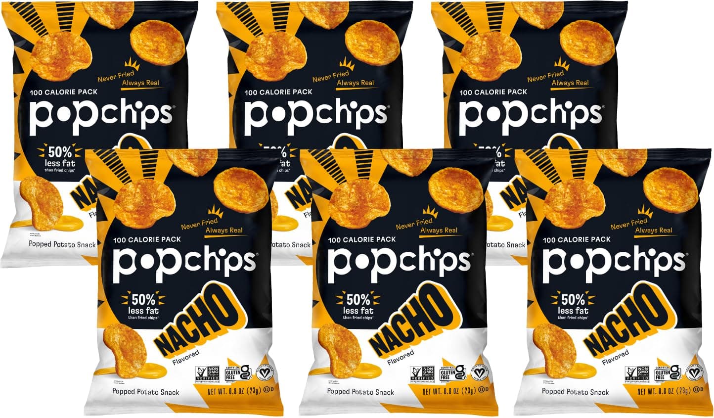 - Popchips Nacho Potato Chips, 0.8 Oz (Pack of 6)