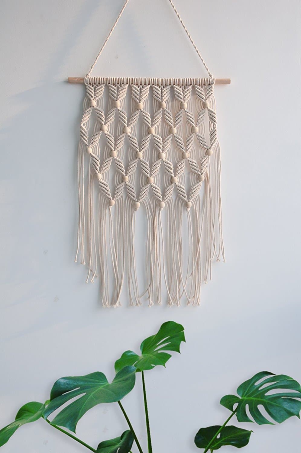 Macrame Woven Wall Hanging - Boho Chic Bohemian Home Art Decor - Apartment Dorm Room Decoration, 12"W x 24" L