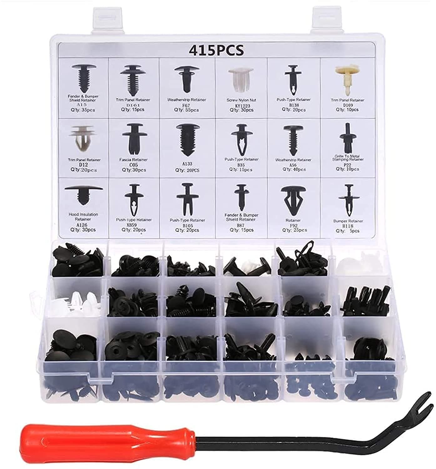 BEONE Car Plastic Rivets Fasteners Kit (415 Pieces)