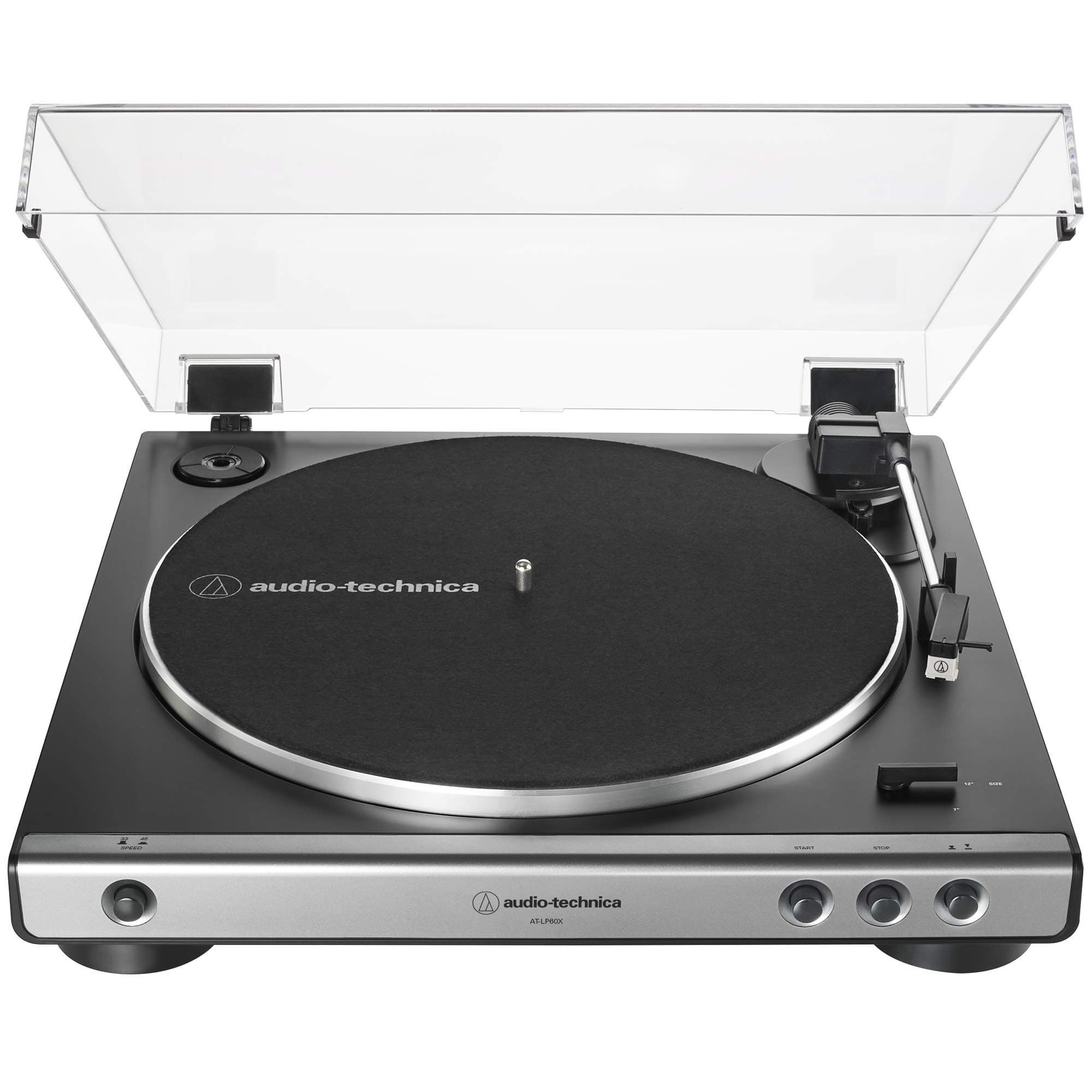 AT-LP60X-GM Fully Automatic Belt-Drive Stereo Turntable, Gunmetal/Black, Hi-Fidelity, Plays 33-1/3 and 45 RPM Vinyl Records, Dust Cover, Anti-Resonance, Die-Cast Aluminum Platter