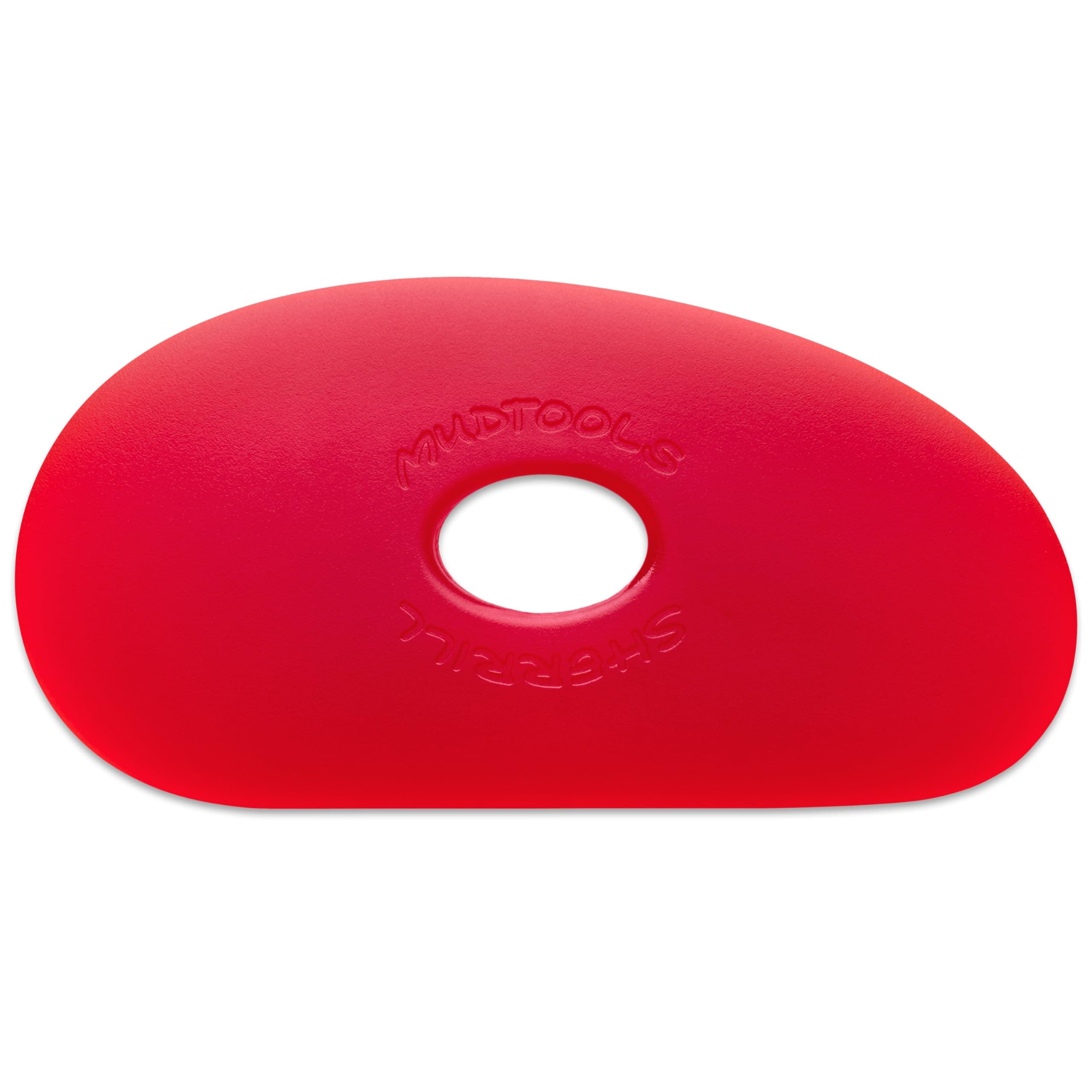 Mudtools Pottery Ribs – Shape 1 Polymer Rib (Red Very Soft), Kidney-Shaped Clay Shaping Tool (R1)