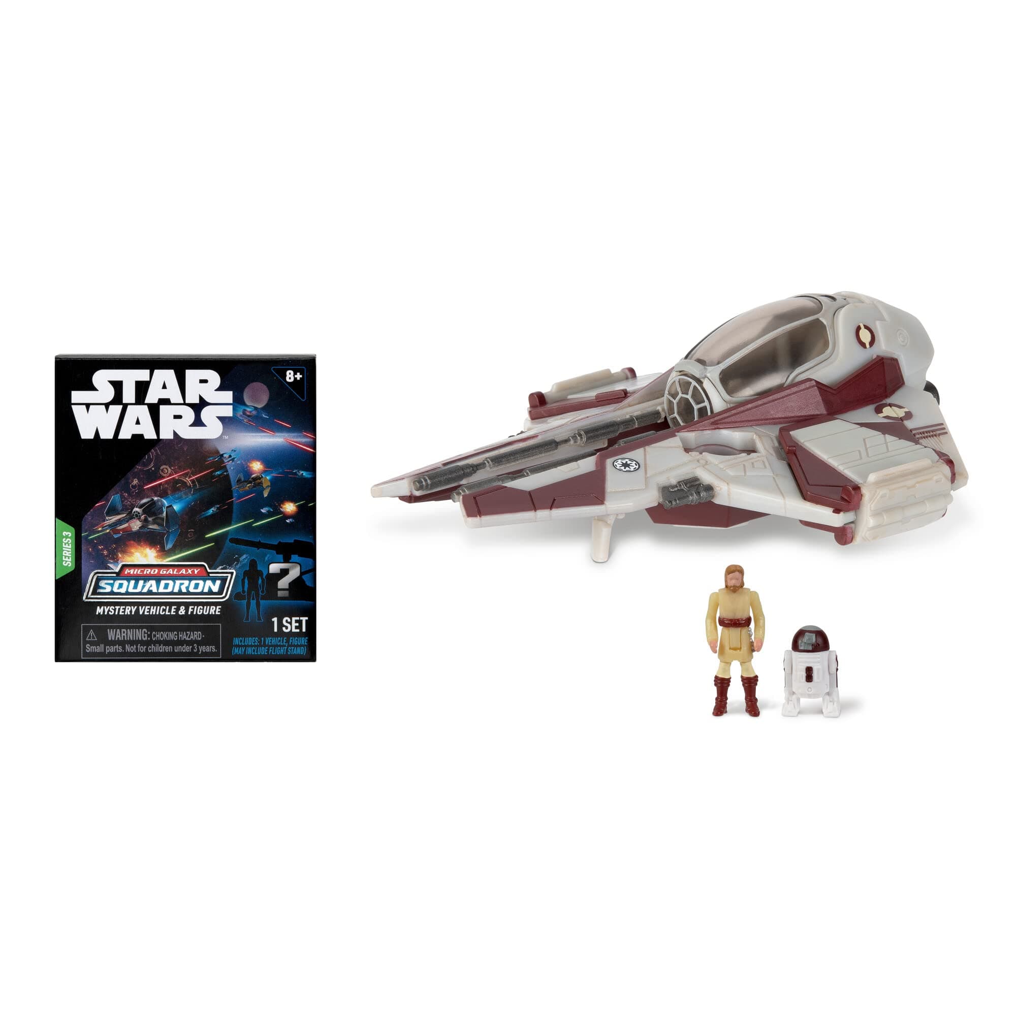 Star Wars Micro Galaxy Squadron OBI-Wan Kenobi's Jedi Interceptor Mystery Bundle - 3-Inch Light Armor Class and Scout Class Vehicles with Accessories