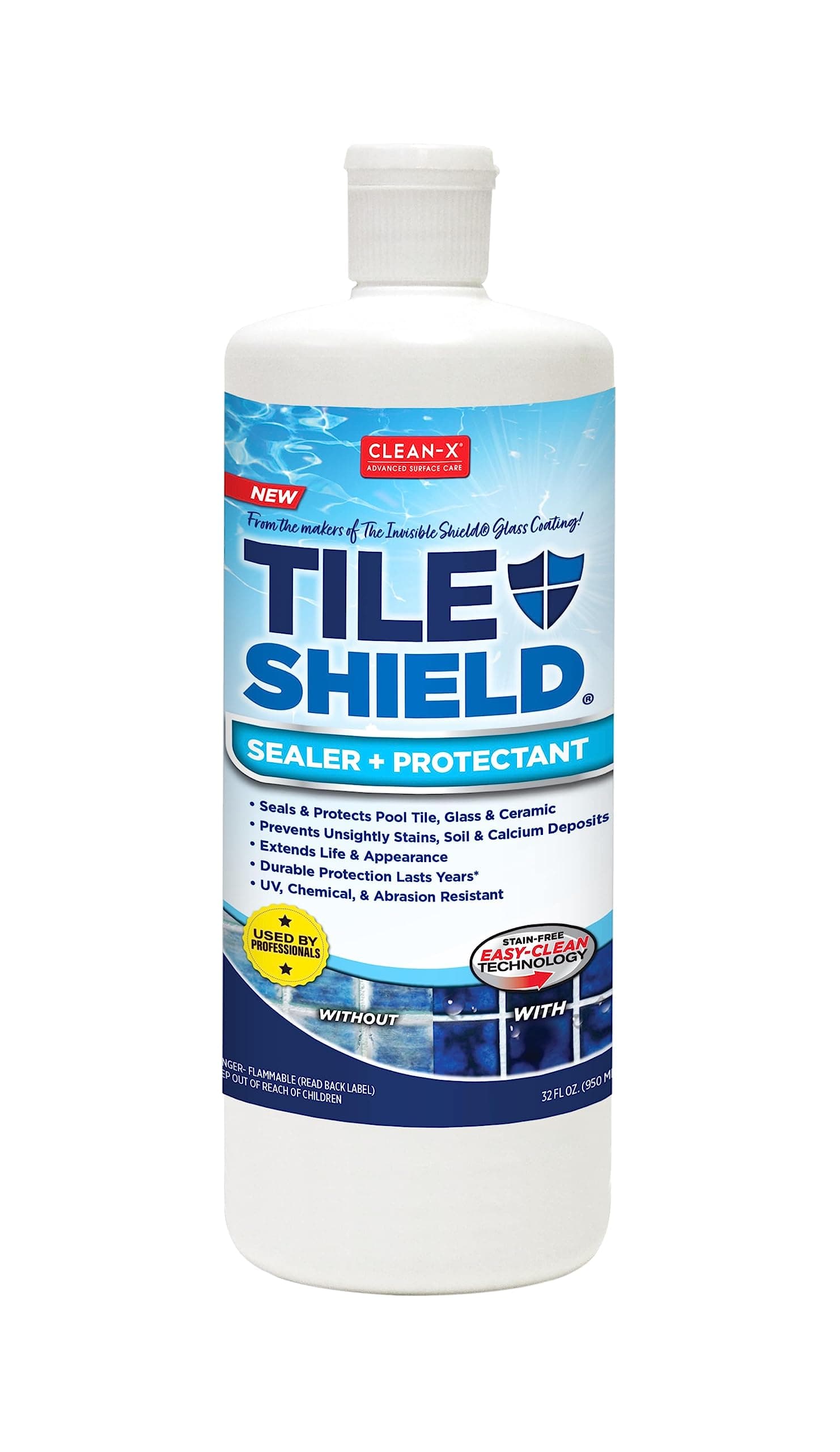 Tile Shield Sealer & Protectant, Nano Protective Pool Tile Treatment, Seals & Protects, 32 oz Pack of 1
