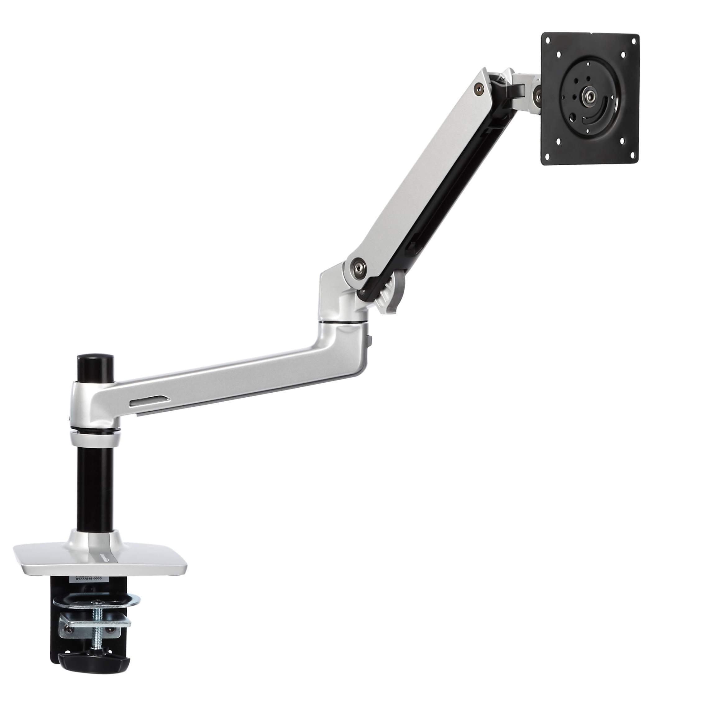 Amazon Basics Single Monitor Stand, Lift Engine Arm Mount, Silver