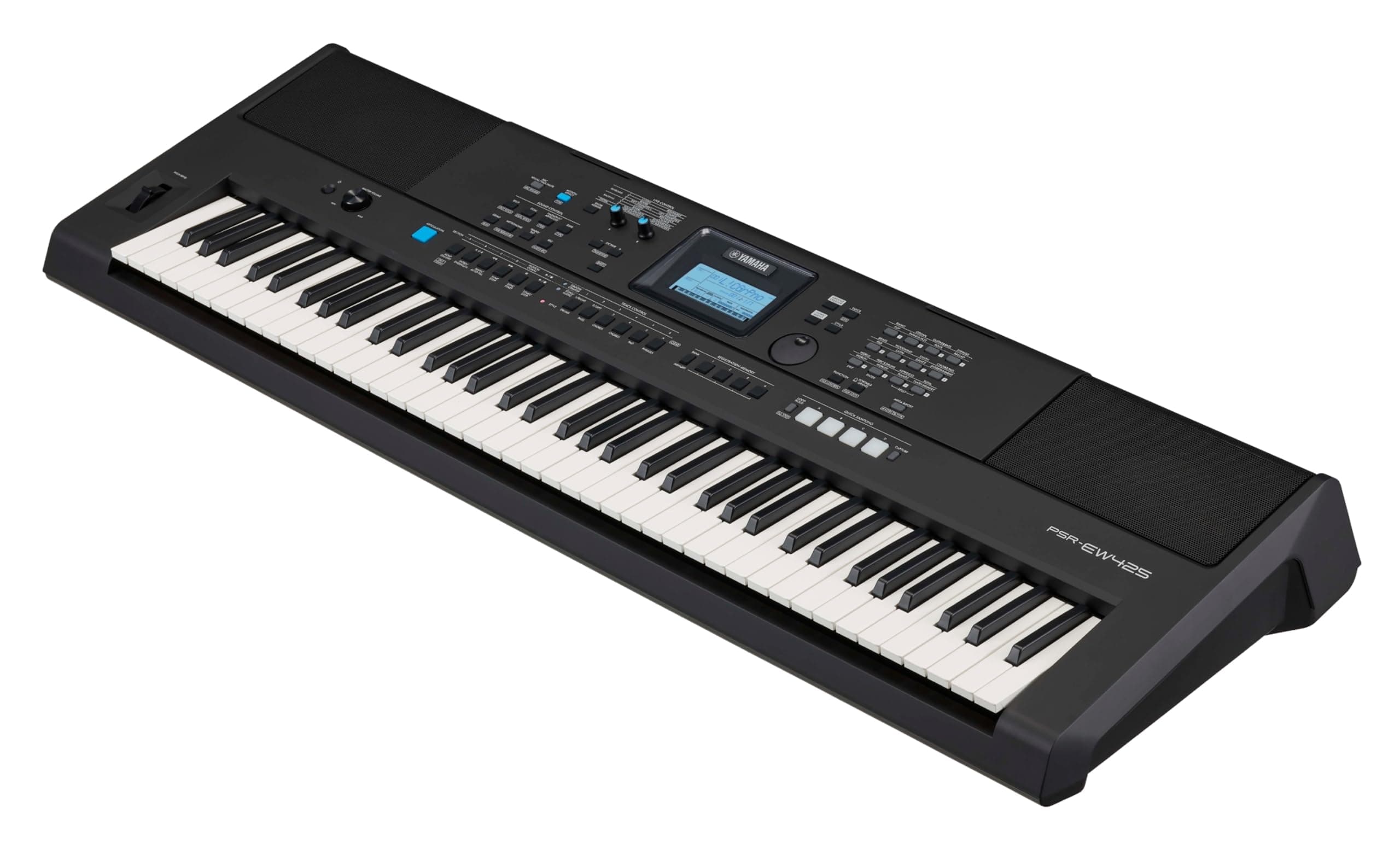 Yamaha 76-Key Touch-Sensitive Advanced Portable Keyboard, with Semi Pro-Quality Sound, Music Rest, and Power Adapter PSREW425