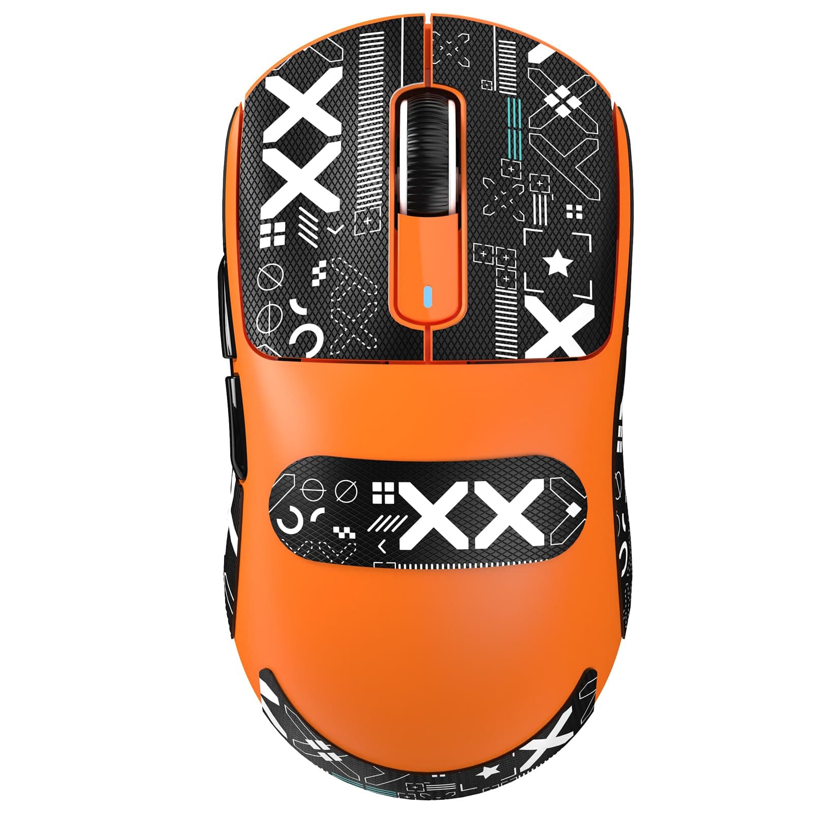 X3 Lightweight Wireless Gaming Mouse with Tri-Mode 2.4G/USB-C Wired/Bluetooth,26K DPI, PAW3395 Optical Sensor,Kailh GM8.0 Switch,5 programmable Buttons for PC/Win/Mac(Orange+Stickers)