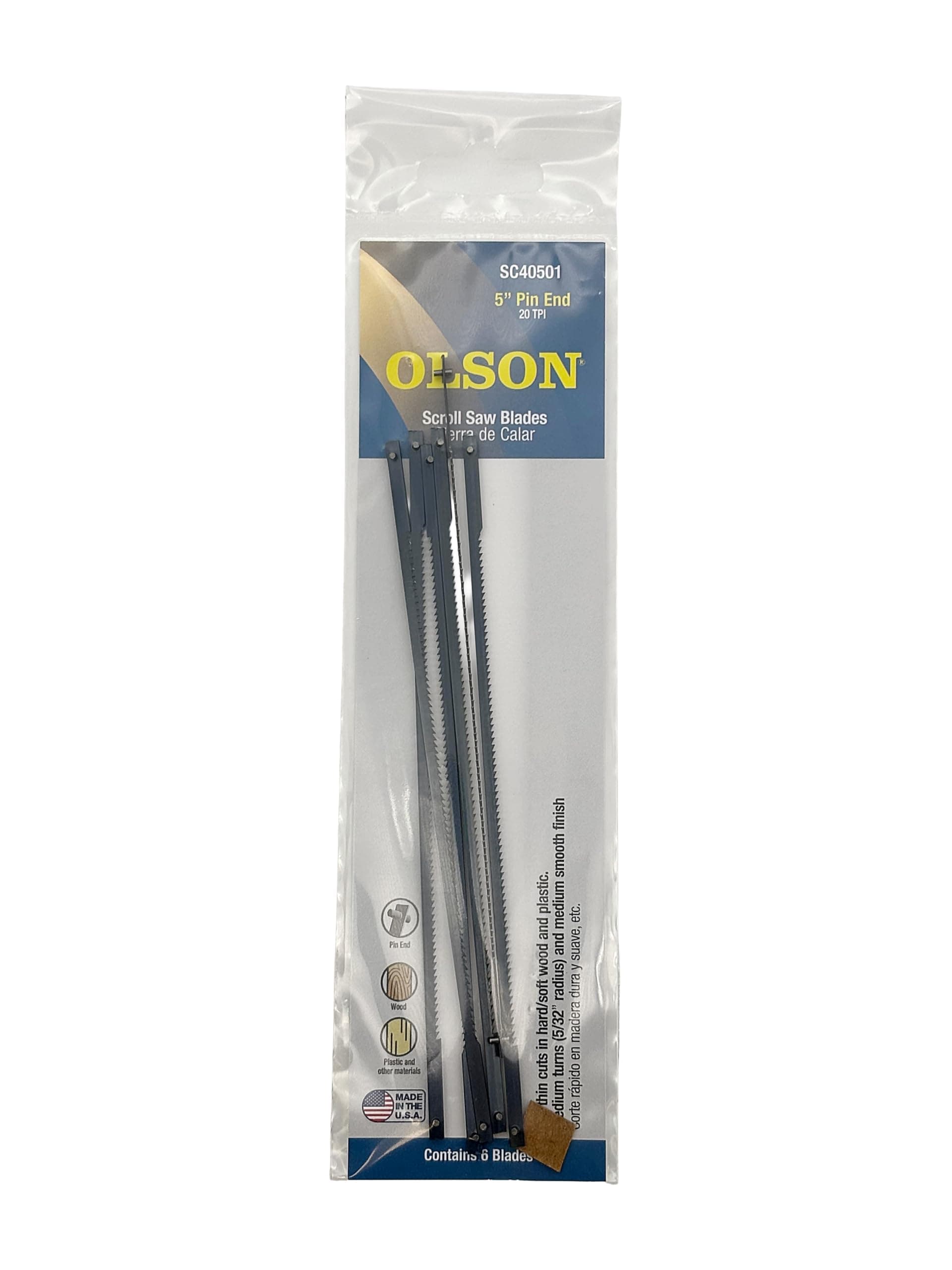 Olson Saw SC40501 Pin End Scroll Saw Blade