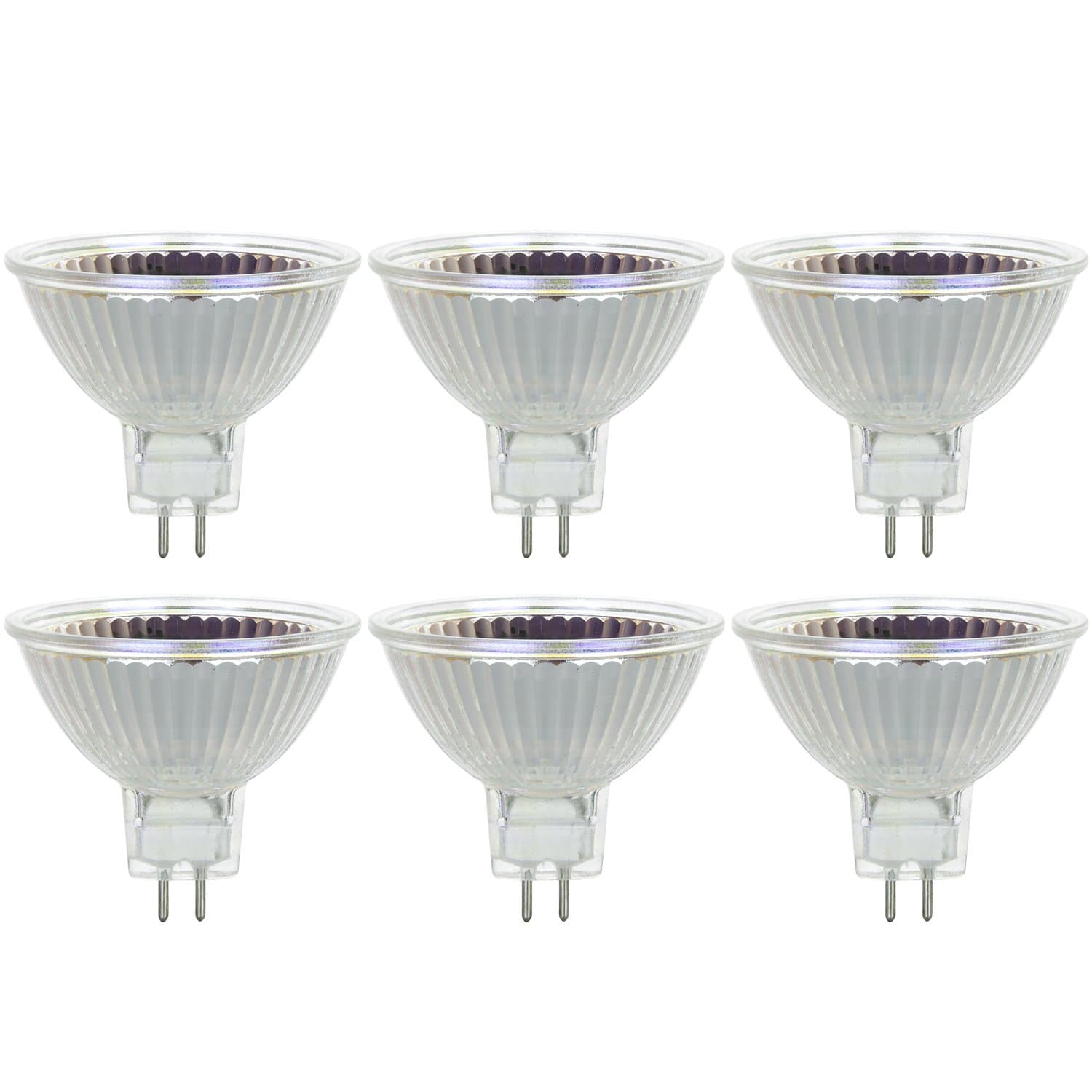 Sunlite 40711-SU Halogen MR16 Mini Reflector Flood Light Bulb, EYC, 75 Watts, 1200 Lumens, GU5.3 Base 2 Pin, 38° Beam Angle, Dimmable, 100 CRI, 12 Volts, 3200K Warm White, 6 Count