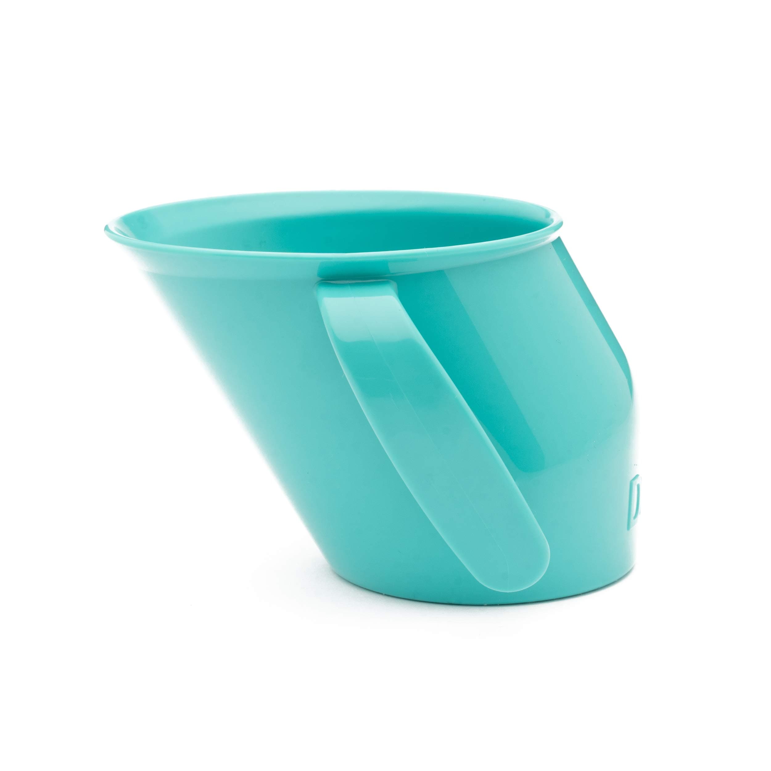 Cup, Open Cup for Training Baby 6 Months-3 Years, 200ml, Slanted Weaning Cup with Handles for Learning to Drink, BPA Free (Turquoise)