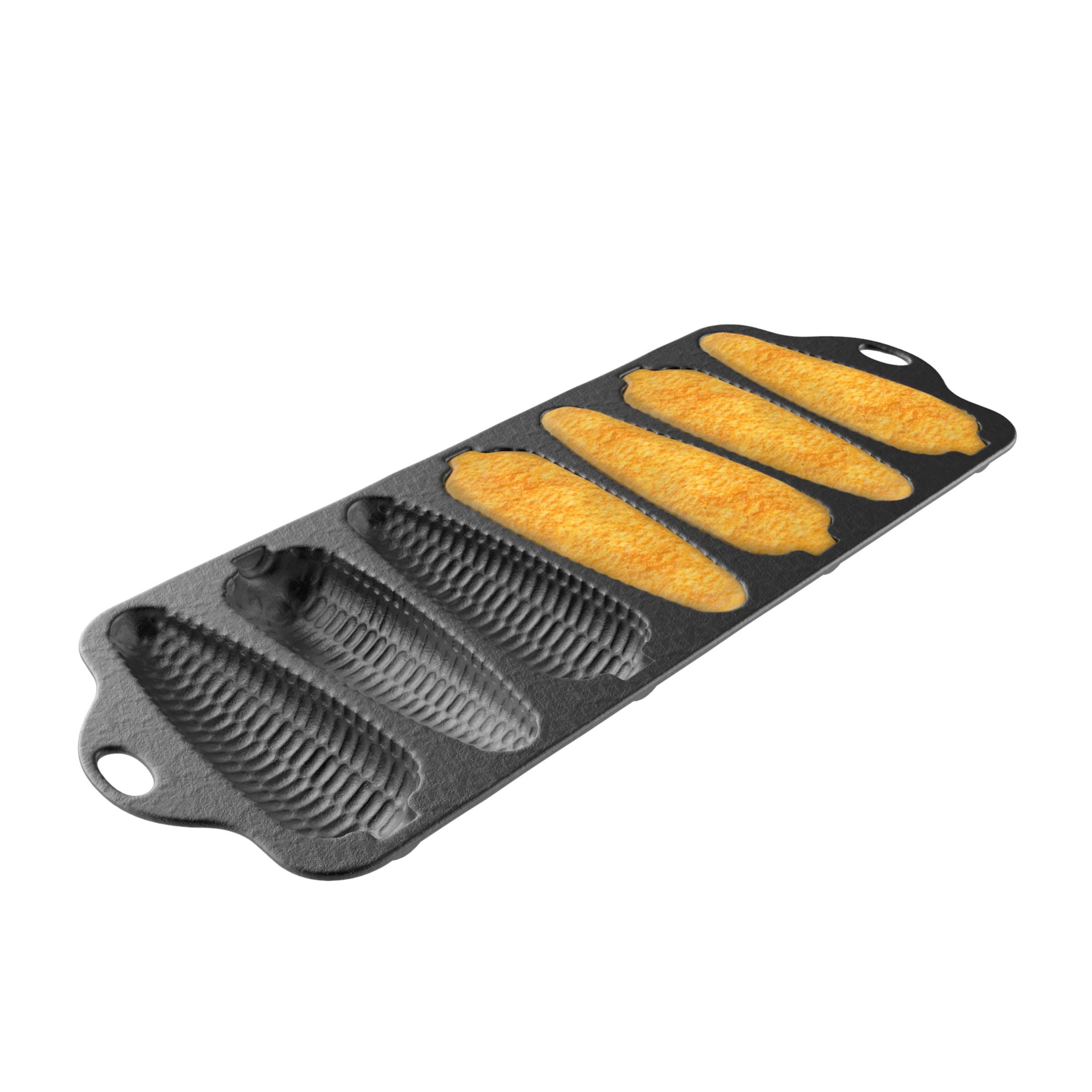 Classic Cuisine Cast Iron Cornbread Pan-Pre-Seasoned Bakeware with 7 Corncob Sticks-Compatible with Oven, Stovetop, Induction, Grill, and Campfires,