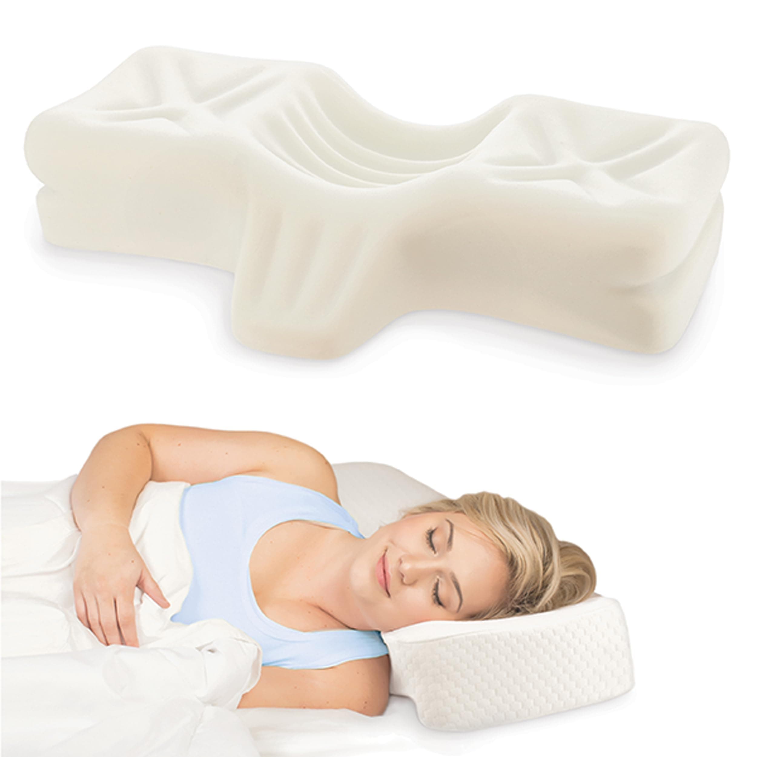 - Therapeutica Lite Cervical Orthopedic Foam Sleeping Pillow; Can Help Relieve Neck, Shoulder, and Back Tension; Helps Spinal Alignment; Back and Side Sleeping, Medium Firm - Average