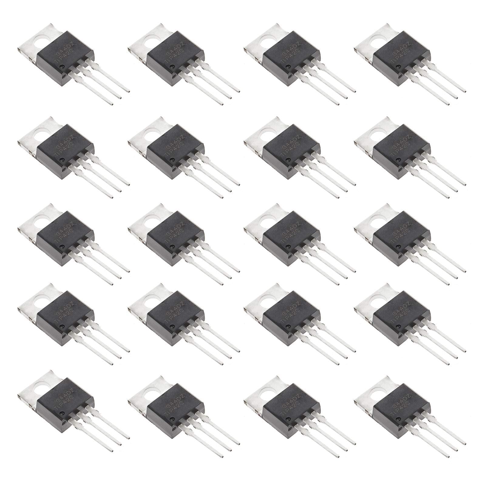 20pcs TIP42C TIP42 PNP Epitaxial Silicon Power Transistor, General Purpose, 6 A, 100 V, 3-Pin TO-220