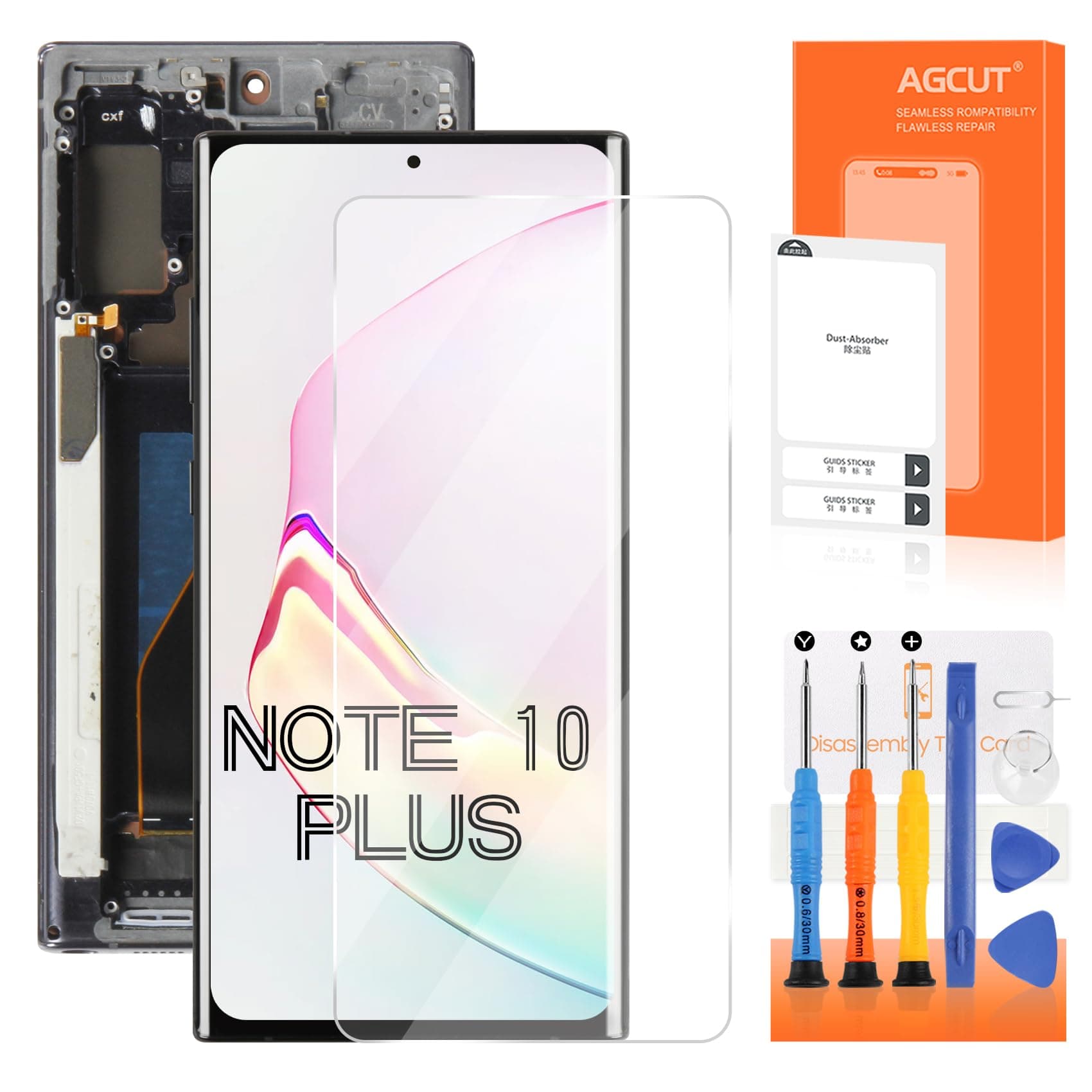 OLED for Samsung Galaxy Note 10 Plus Screen Replacement LCD Display Touch SM-N975F SM-N975U LCD Digitizer Touch Assembly Black with Frame+Installation Video(Support Fingerprint)