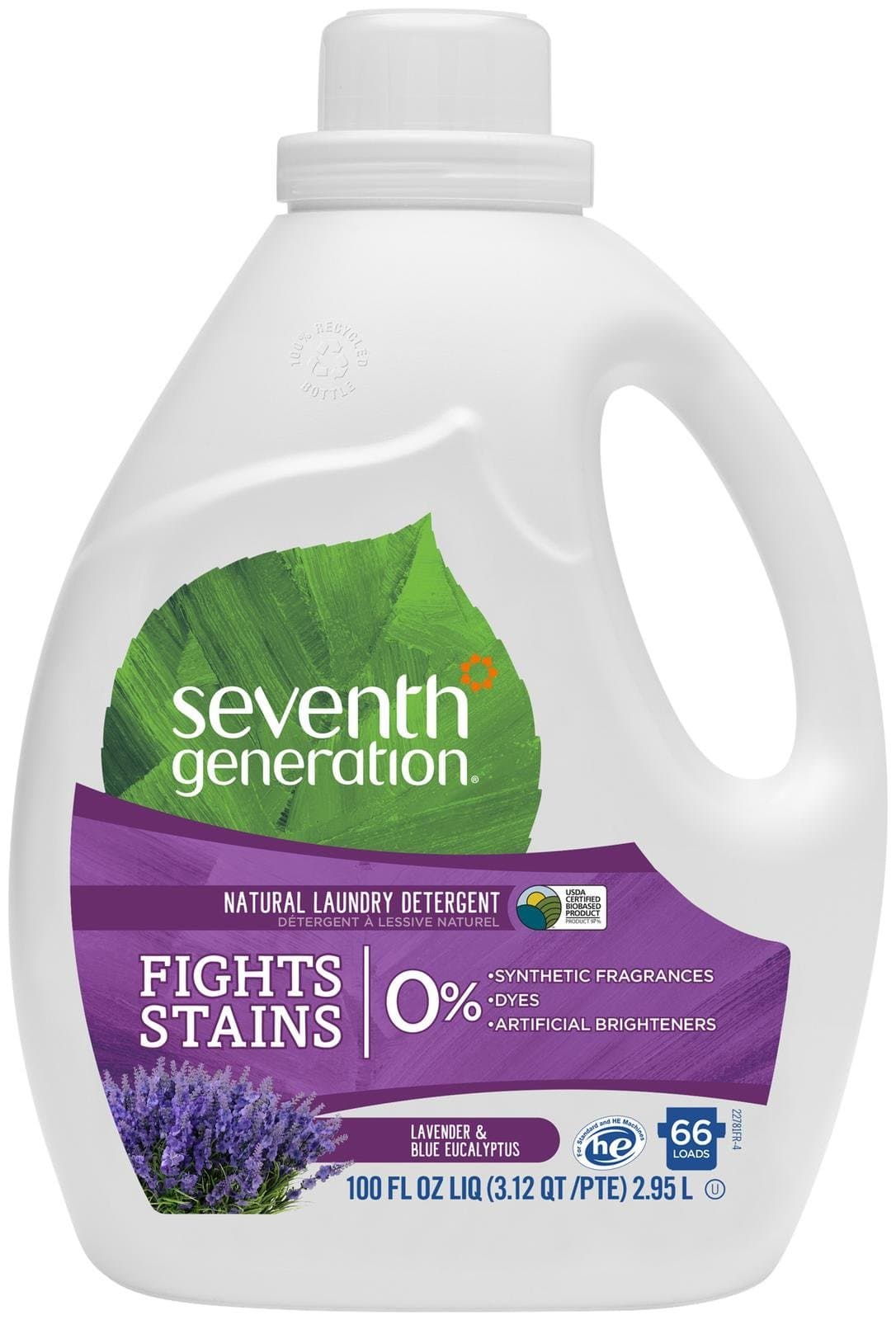 Seventh Generation Liquid Laundry Detergent, Fresh scent, Lavender, 100 Fl Oz