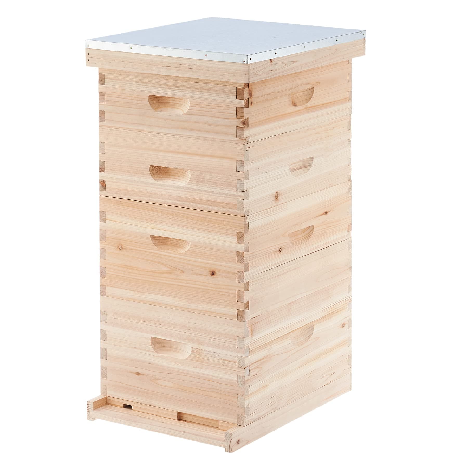 Bee Hive Boxes Starter Kit, Langstroth Beehive for Bee Keeping, 4 Layer Bee House with 20 Medium and 20 Deep Frames & Foundations, Beekeeping Supplies with Plastic Queen Excluder and Nails
