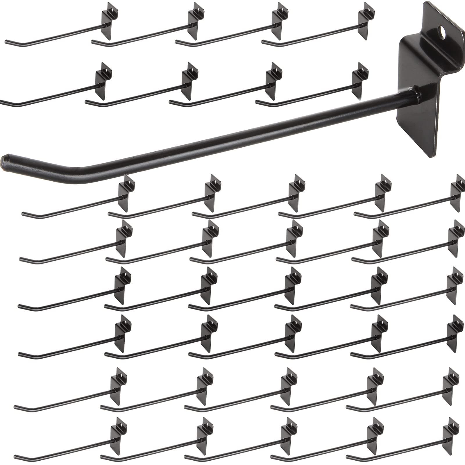 8" Black Slatwall Hooks