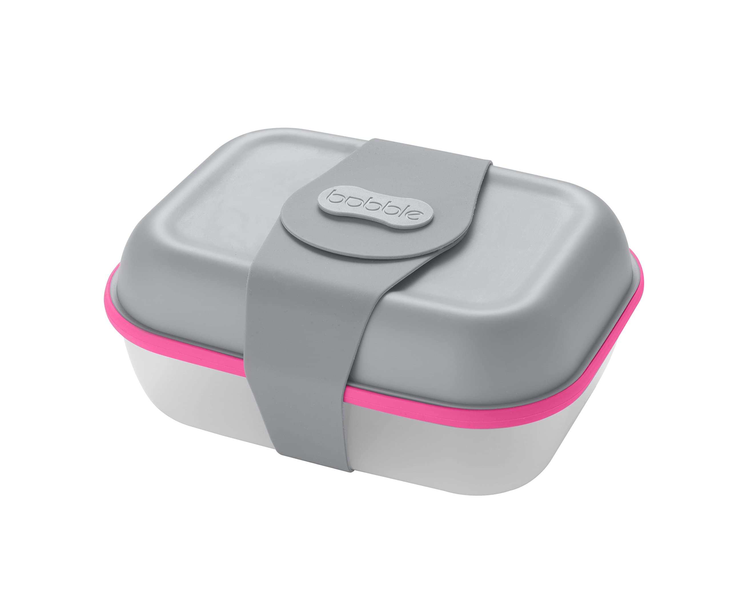 bobbleBox 1.8L (Grey/ Neon Pink) - Lunchbox with ice Pack