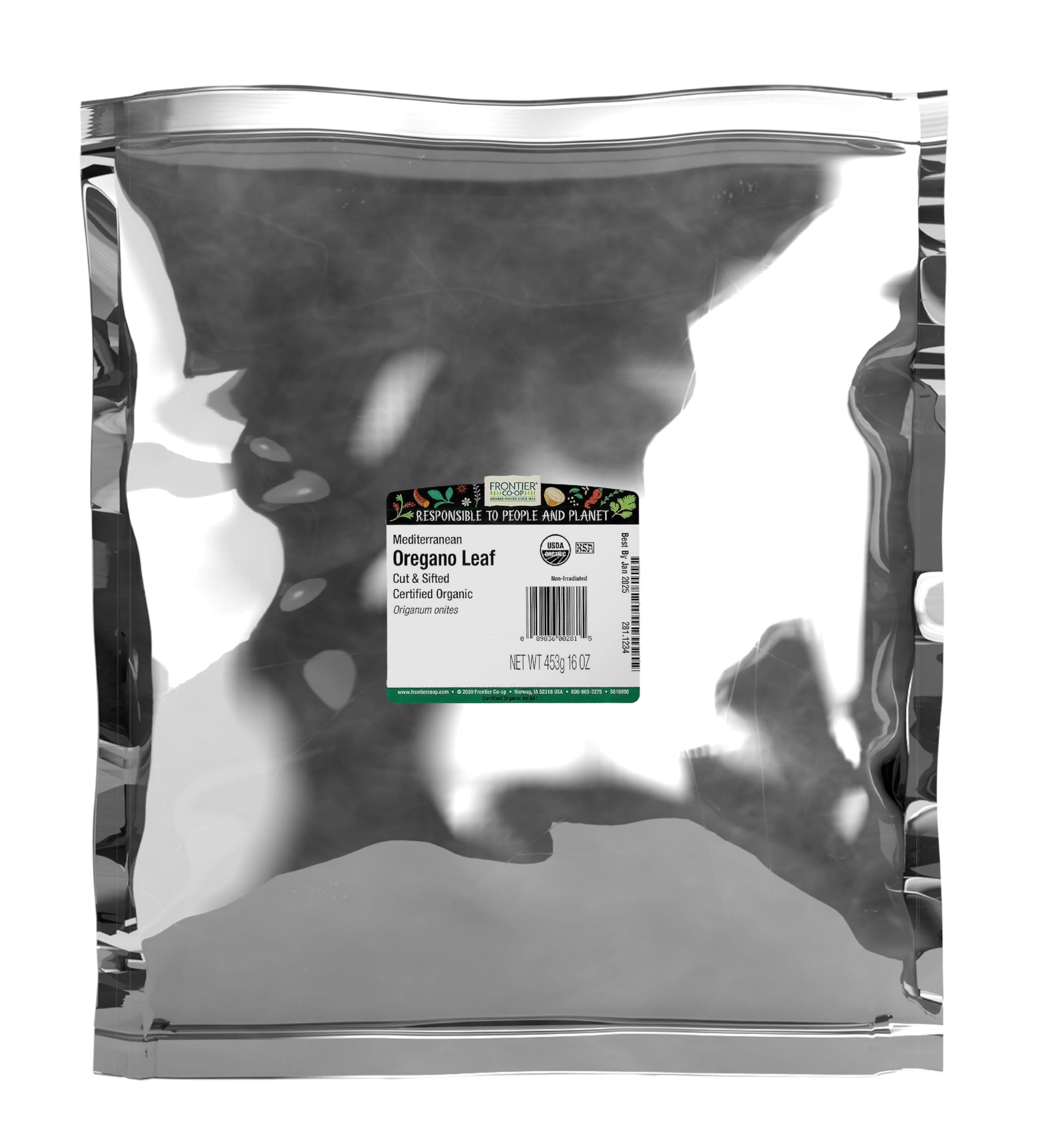 Frontier Co-Op Mediterranean Oregano, Fancy-Grade, 16 Oz, Bulk Bag - Restaurant Supply