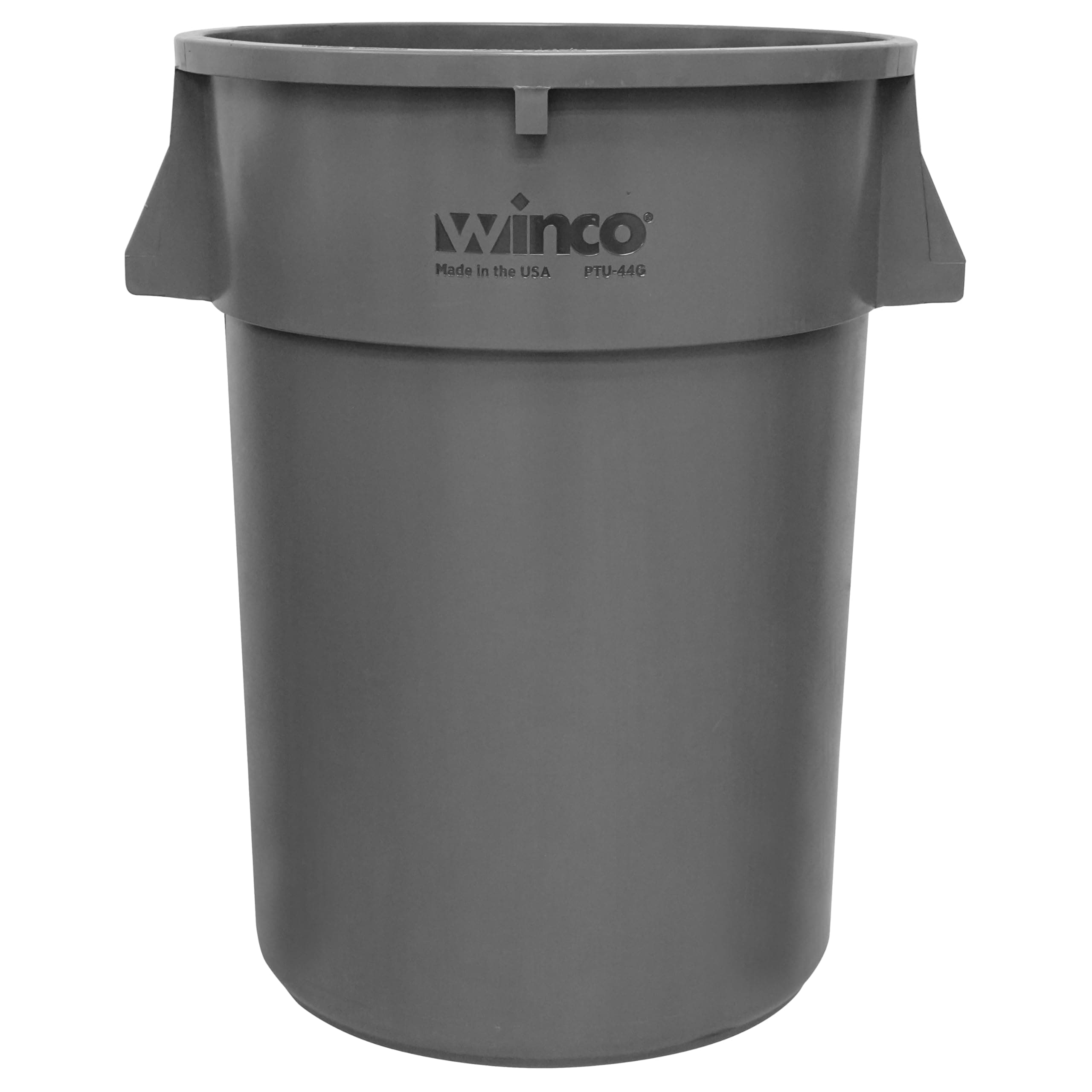 Winco Heavy-Duty Round Waste Container/Trash Can, 32 Gallon, Gray