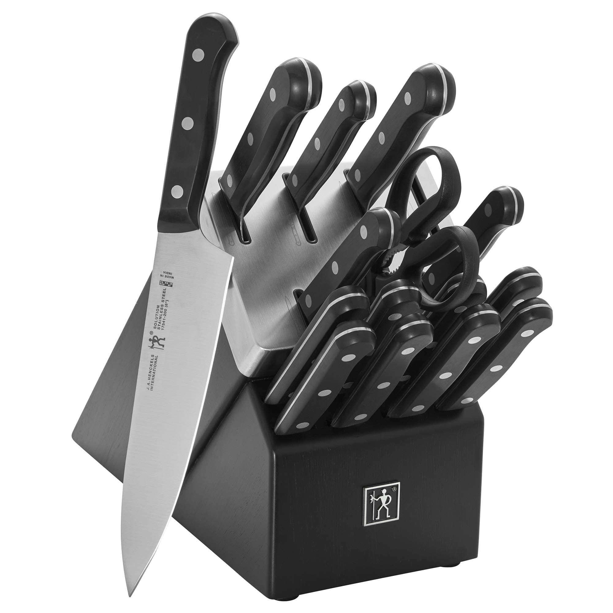 Solution Razor-Sharp 16-pc Knife Set, Chef Knife, Bread Knife, Steak Knife, German Engineered Informed by 100+ Years of Mastery