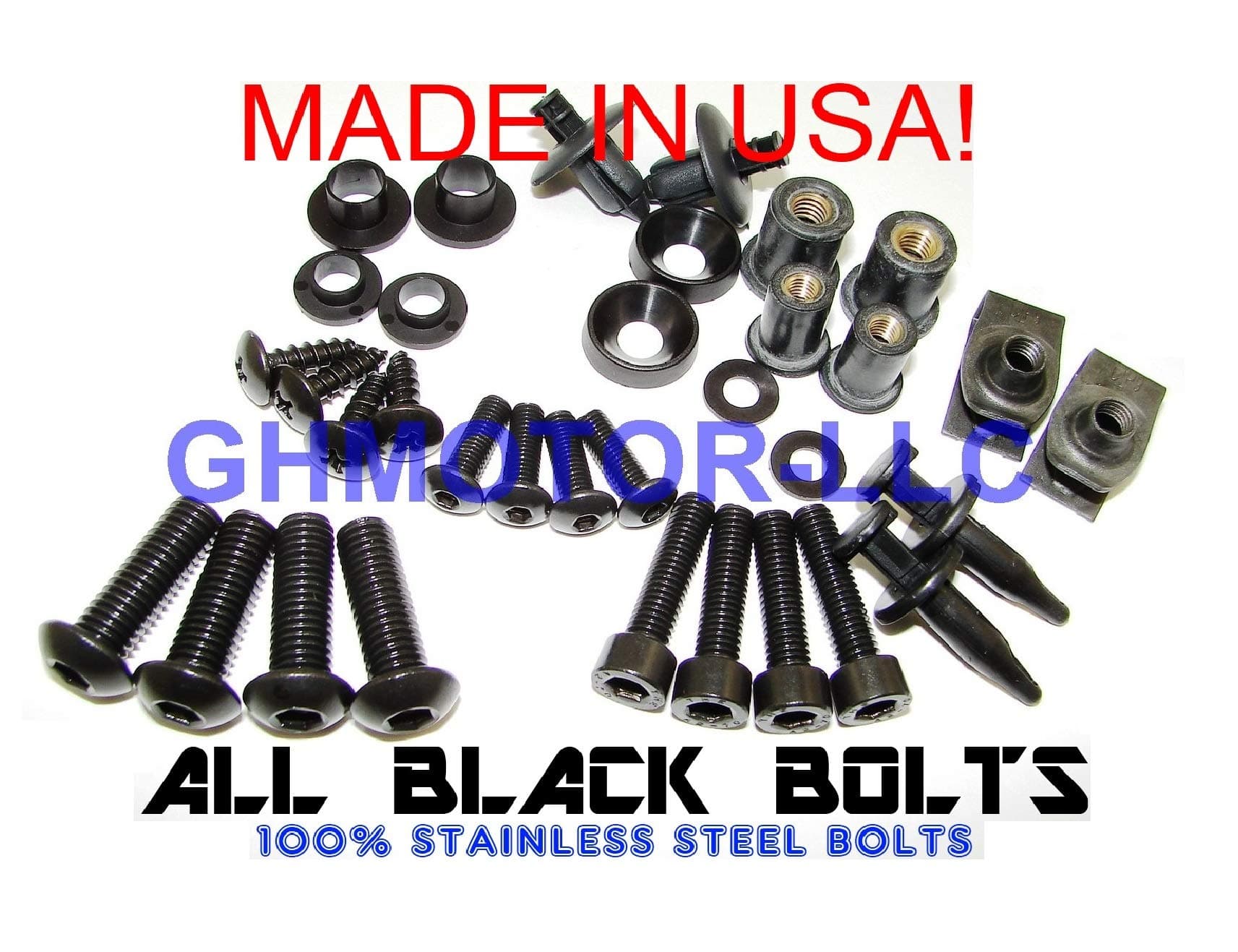 2009 2010 2011 2012 2013 2014 R1 Complete Black Fairings Bolts Kit