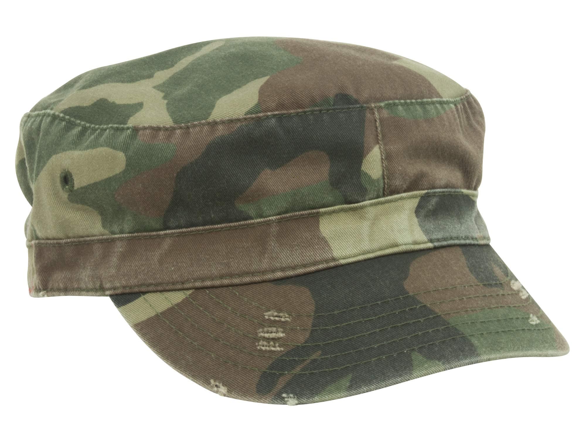 MG Distressed Washed Cotton Cadet Army Cap (Camo)…
