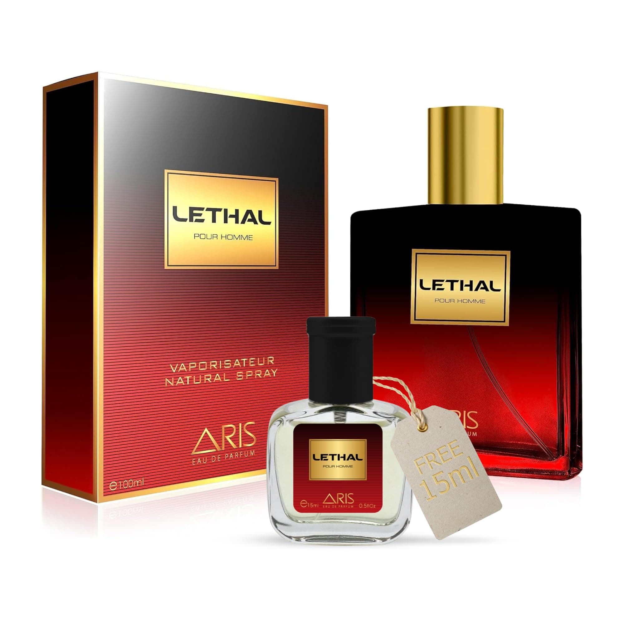 Lethal Eau de Parfum – Long-Lasting Woody and Musk Fragrance for Men – 100mL Perfume Spray with Bonus 15mL Perfume Sample (Randomly Selected)