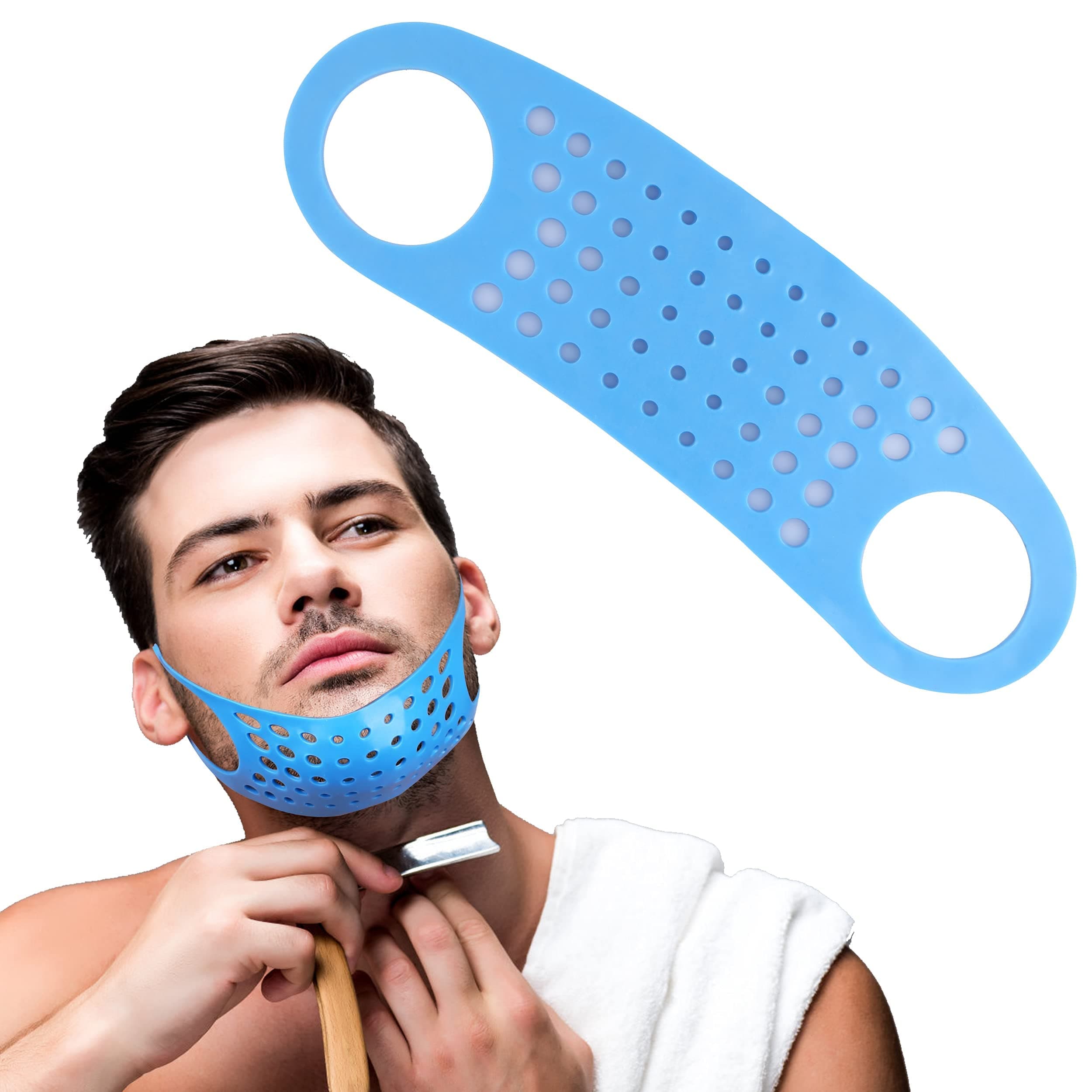 Goodern Men's Beard Shaping Tool Neckline Guide Silicone Beard Lineup Shaping Stencil Hair Lineup Neck Haircut Trimmer Tool Styling Comb Templates Trimmer Barber Supplies for Men Boy Mustache Shaper