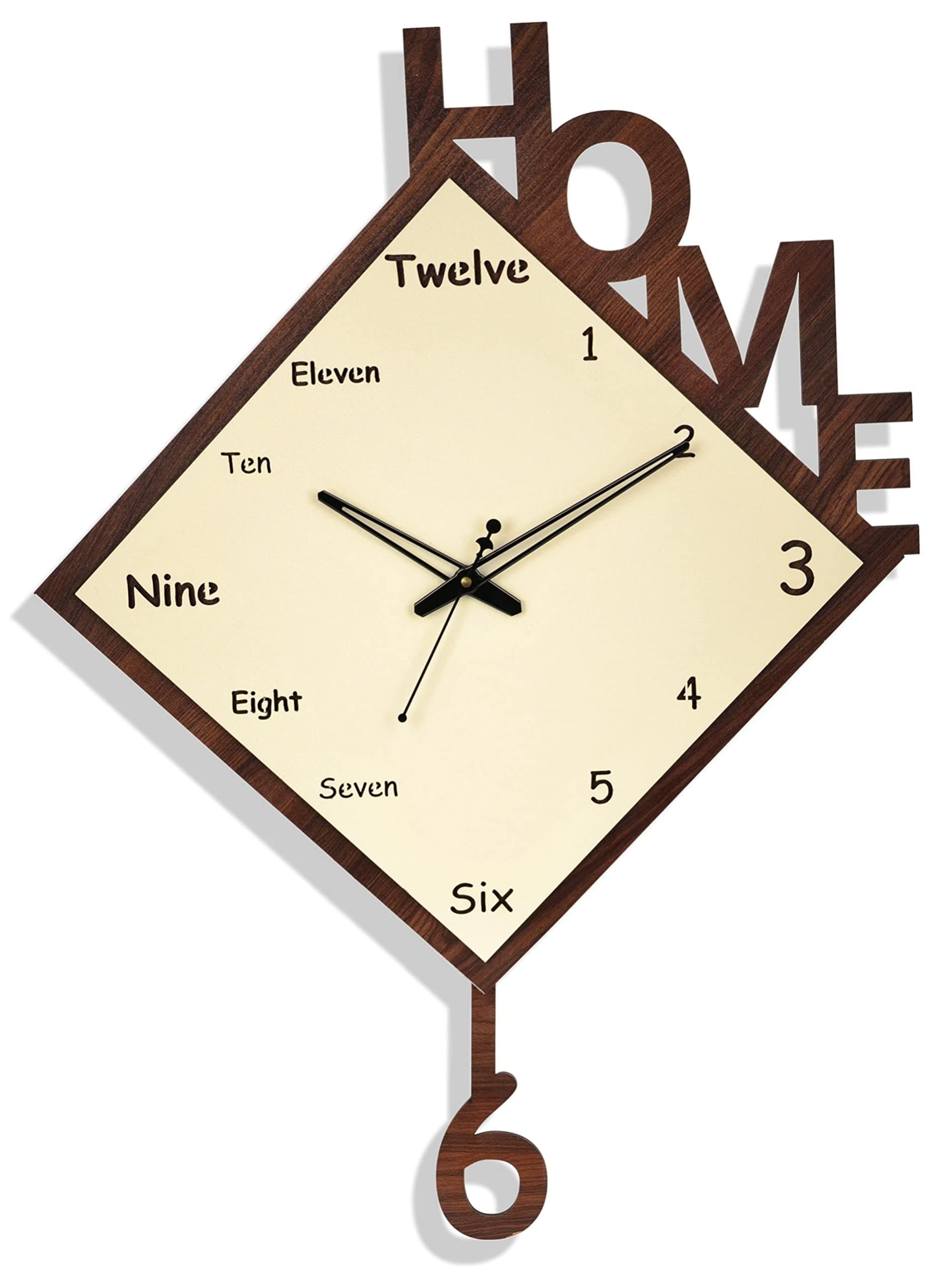 Estron Analog Latest Stylish New Models Wall Clock for Home Living Room Hall Bedroom (Size Height 34 cm X Width 52 cm)- Home Decor Medium Size Wall Clock 1001 MZC 01