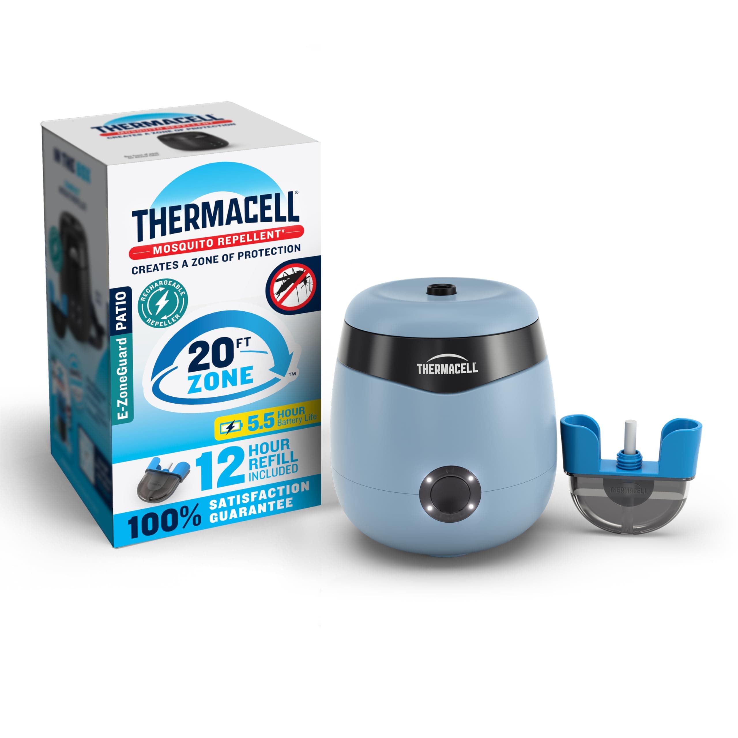 Thermacell E-Series Rechargeable Mosquito Repeller with 20’ Mosquito Protection Zone; Bug Spray Alternative; Scent Free