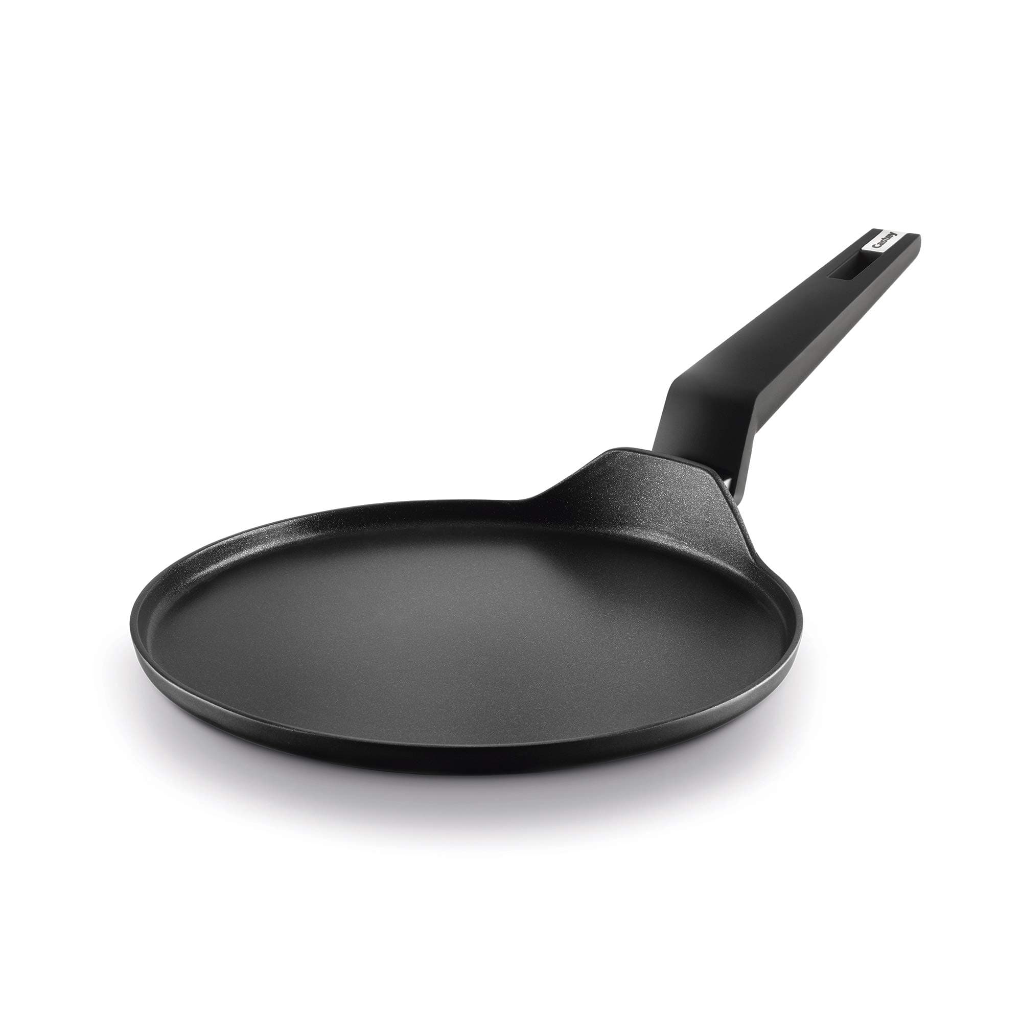 CasteyTT-CR25 Titanium Full Induction Crepe Pan with Handle, 25 cm, Aluminium, Black