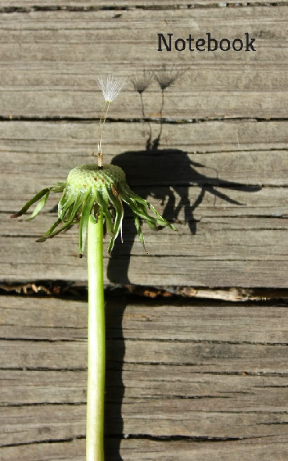 5" x 8" Blank Lined Notebook: Dandelion Blowball