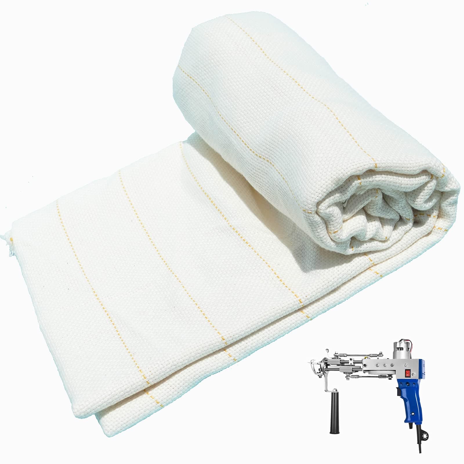 JONAS C 59" × 59" Primary Tufting Cloth for Making Rugs, Tufting Fabric with Marked Lines, Monks Cloth for Tufting Gun and Punch Needle, Punch Needle Fabric