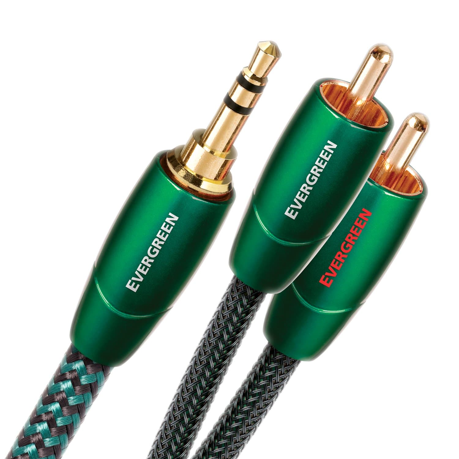 AudioQuest EVERGREEN Stereo Connection Cable with 3.5 mm Jack and 2 Outputs RCA (J2P) 1.5 m
