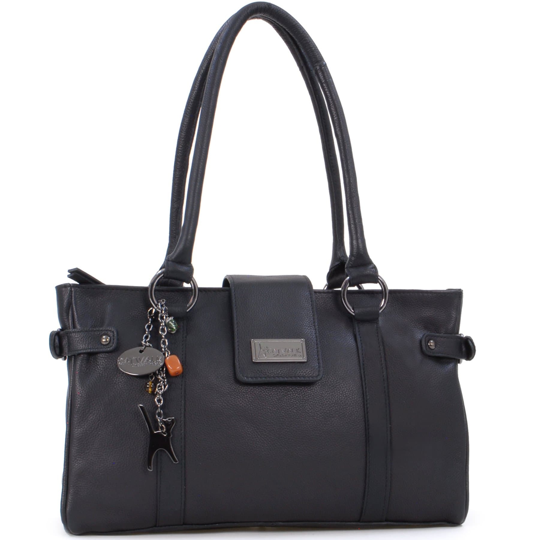 Women's Leather Top Handle/Shoulder Bag - MARTINA