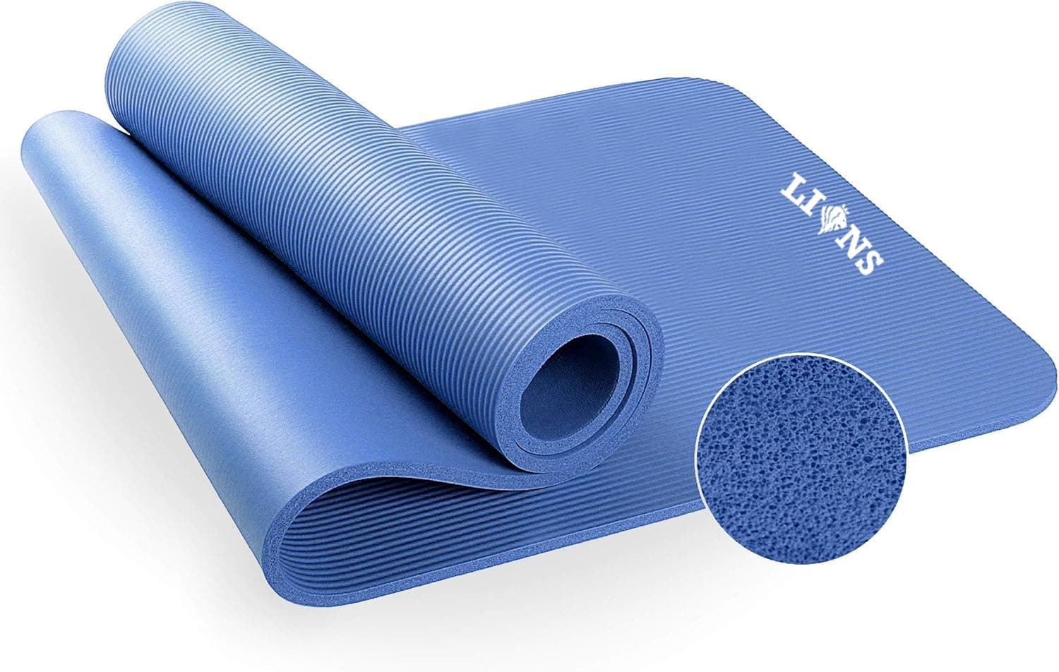 Lions Exercise Mats, 10mm Thick Large Rolling Mat for Yoga Gymnastics Pilates Home Gym Training Workout Balance Stretching Camping Crash Festival 61x181cm