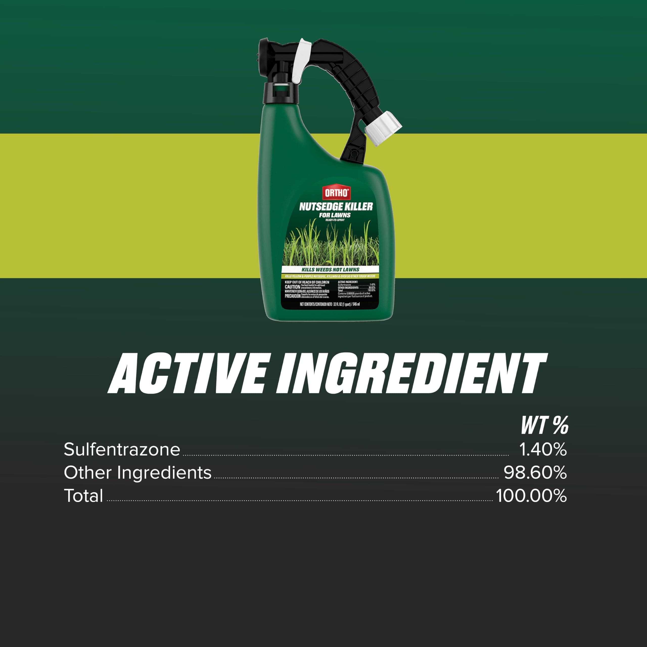 Ortho Nutsedge Killer for Lawns Ready-To-Spray, Controls Over 50 Listed Weeds, For Use on Northern and Southern Turf Grasses, 32 fl. oz.