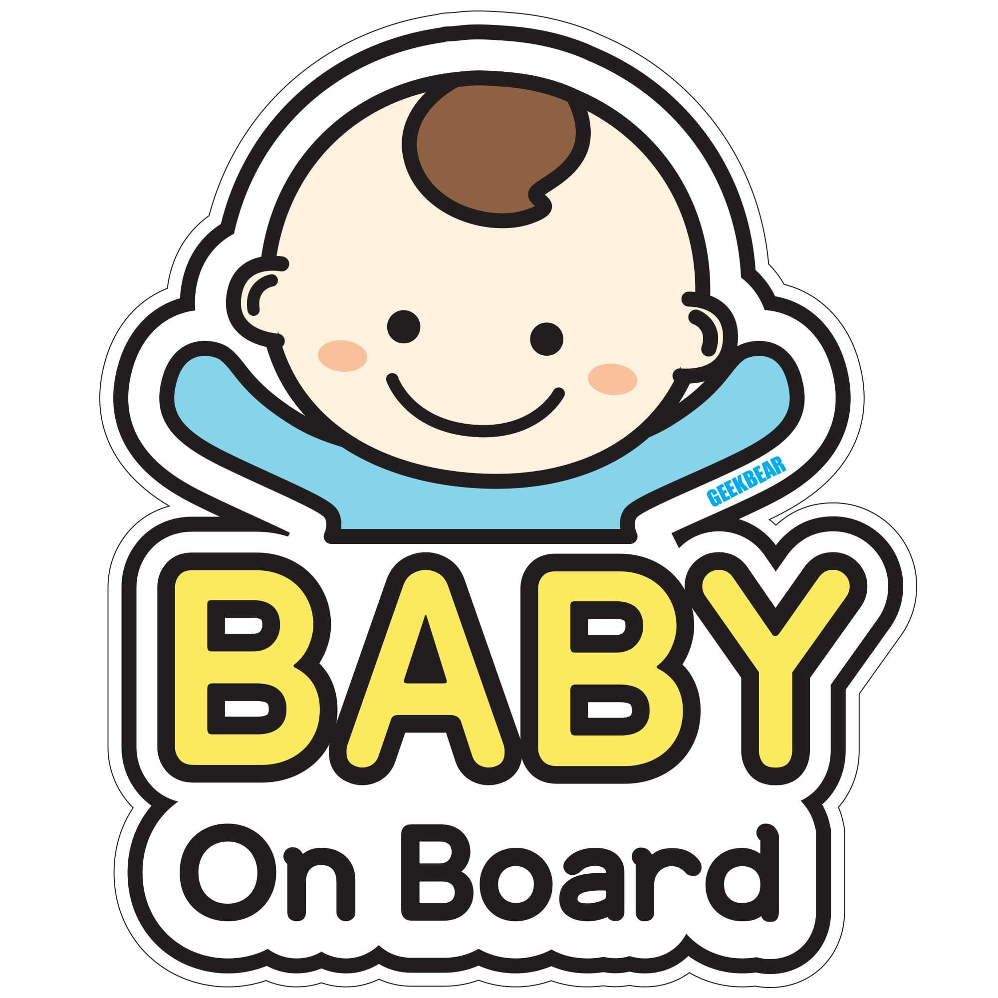 baby on board sign for car (01. Basic boy) - Baby Onboard - No Magnet or Suction Cup - Baby Onboard Safety Sign - Cute Funny Baby Car Sticker on Window Bumper