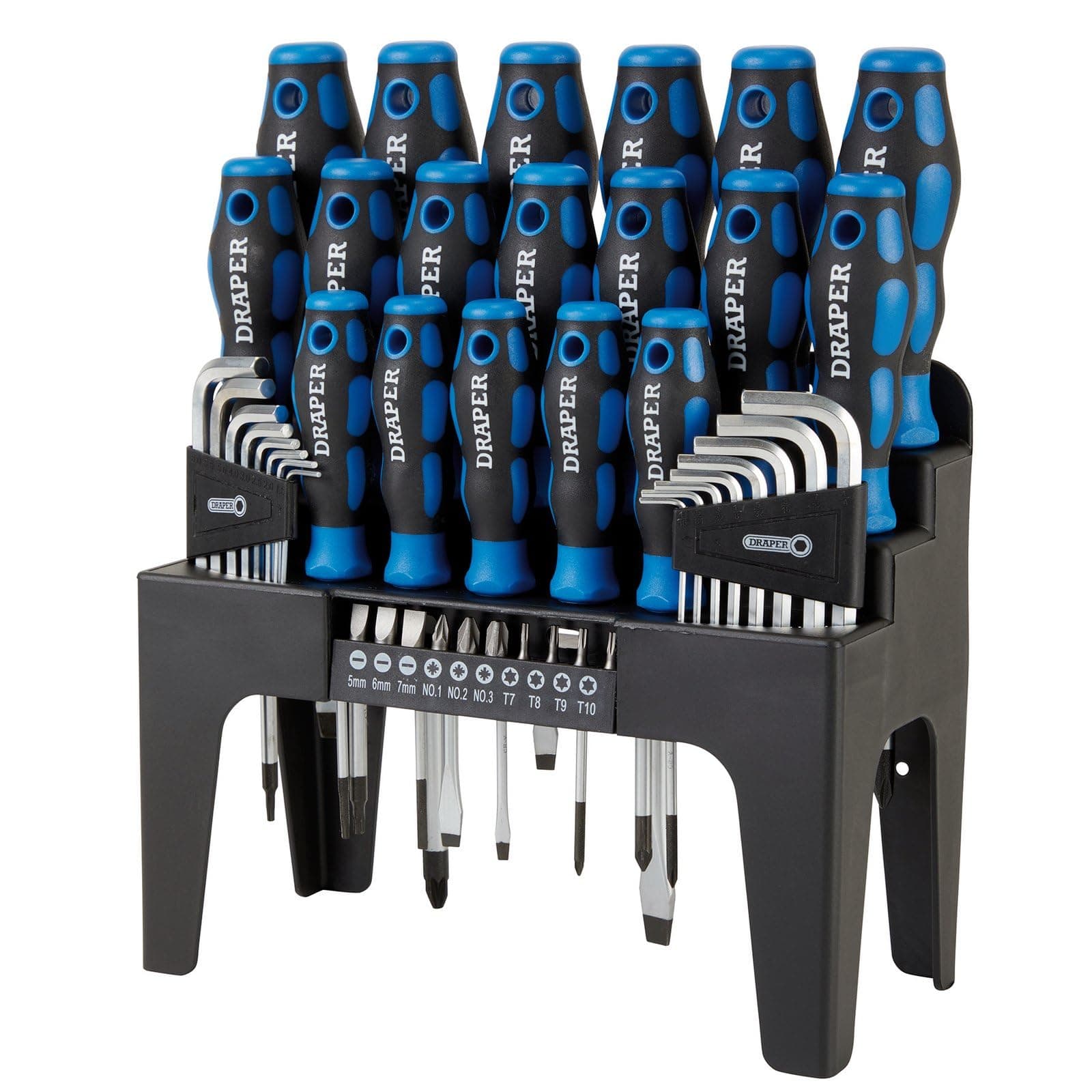 44 Piece Precision Screwdriver Hex Key and Bit Set | Soft Grip Drivers Hand Tools | DIY and Professional Kit | Tool Stand | Magnetic Tips | 81294