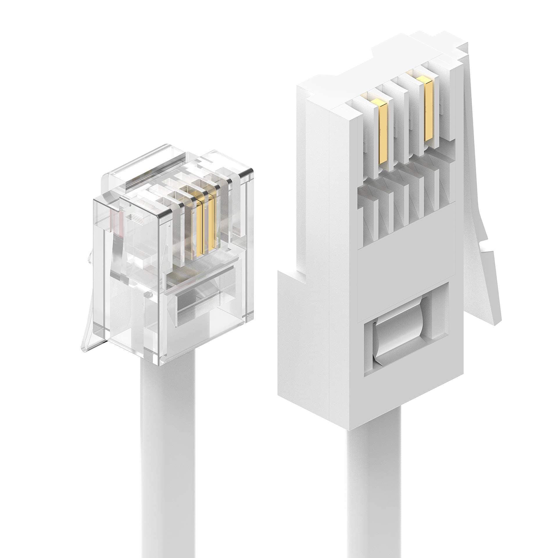 Ancable Telephone Cable Phone Cable for Landline ADSL Modem Cable 10M, BT Plug to RJ11 Male Broadband 6P2C 2-Pin Telephone Cable for BT UK Landline Phone Cord Home & Office Fax Modem
