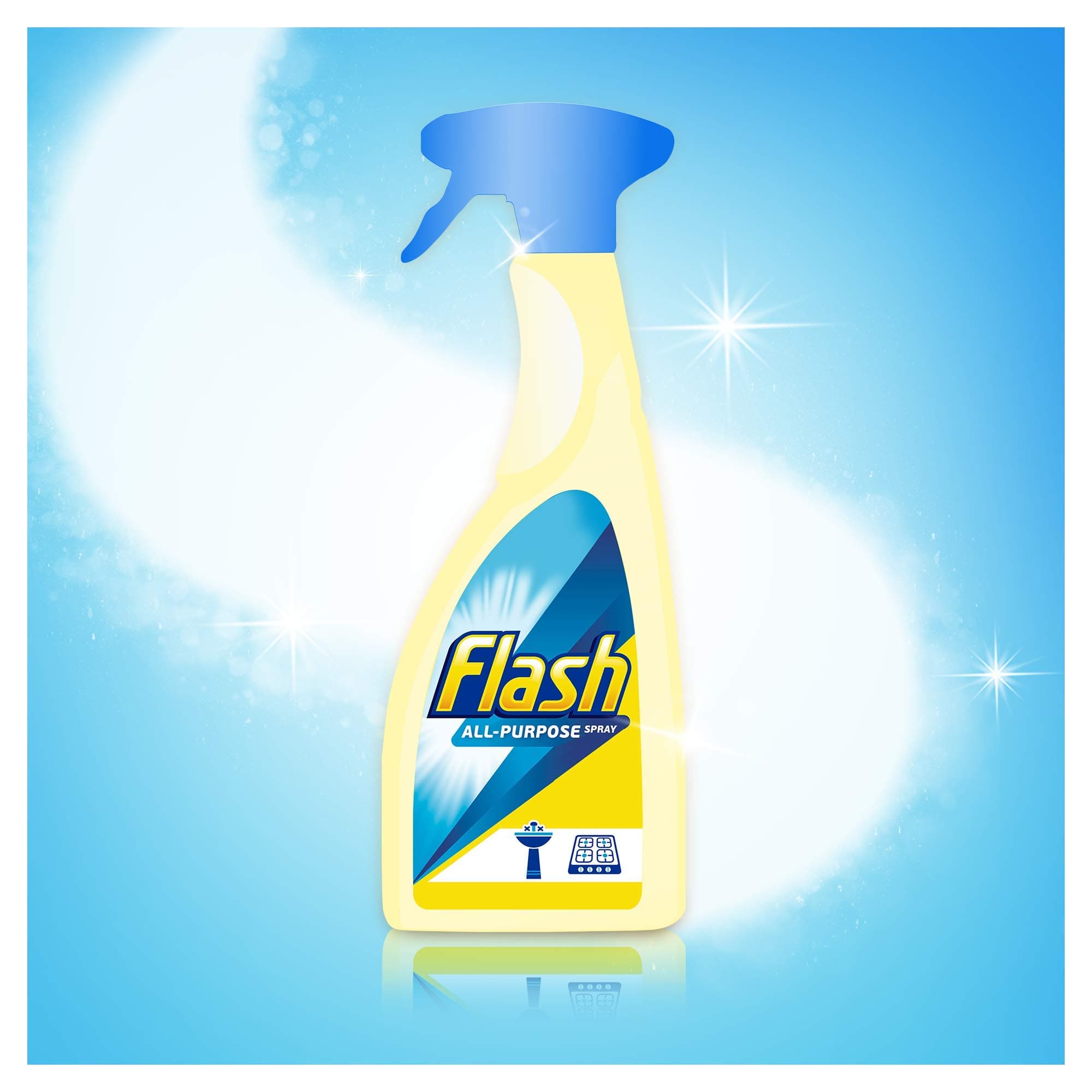 Flash Bathroom Cleaner Spray, Long Lasting Shine, Fresh, 7.5 Litres (750 ml x 10)