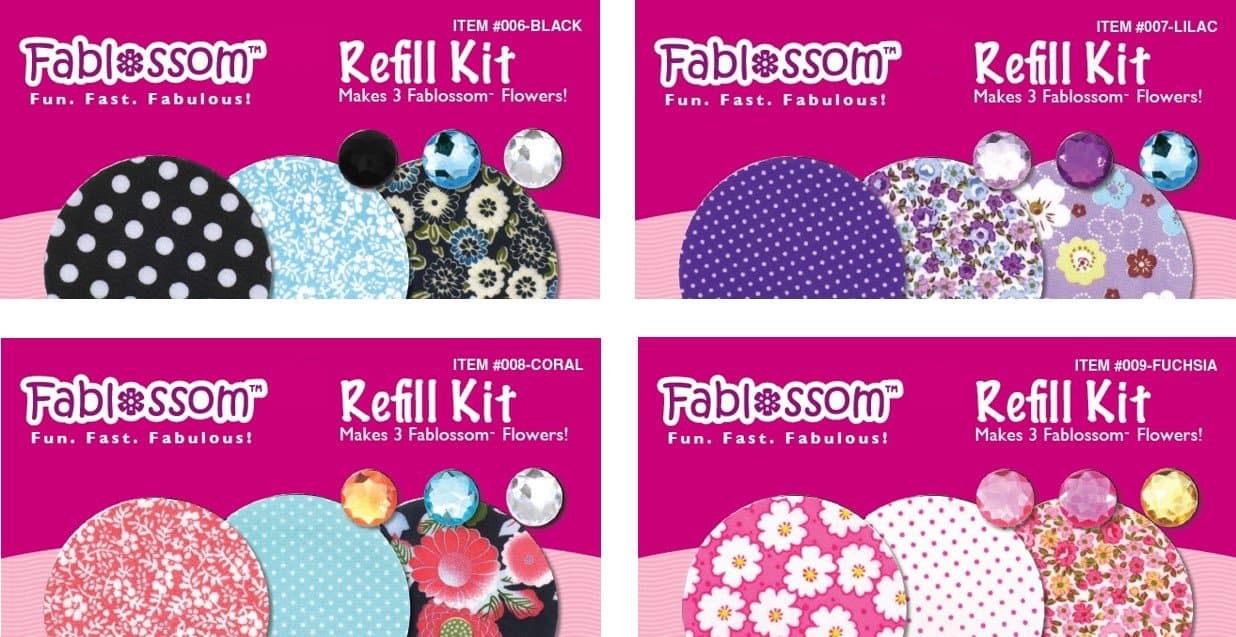 Fablossom Fabric Refill Kit Craft 4 Pack B - Makes 12 Fabric Creations