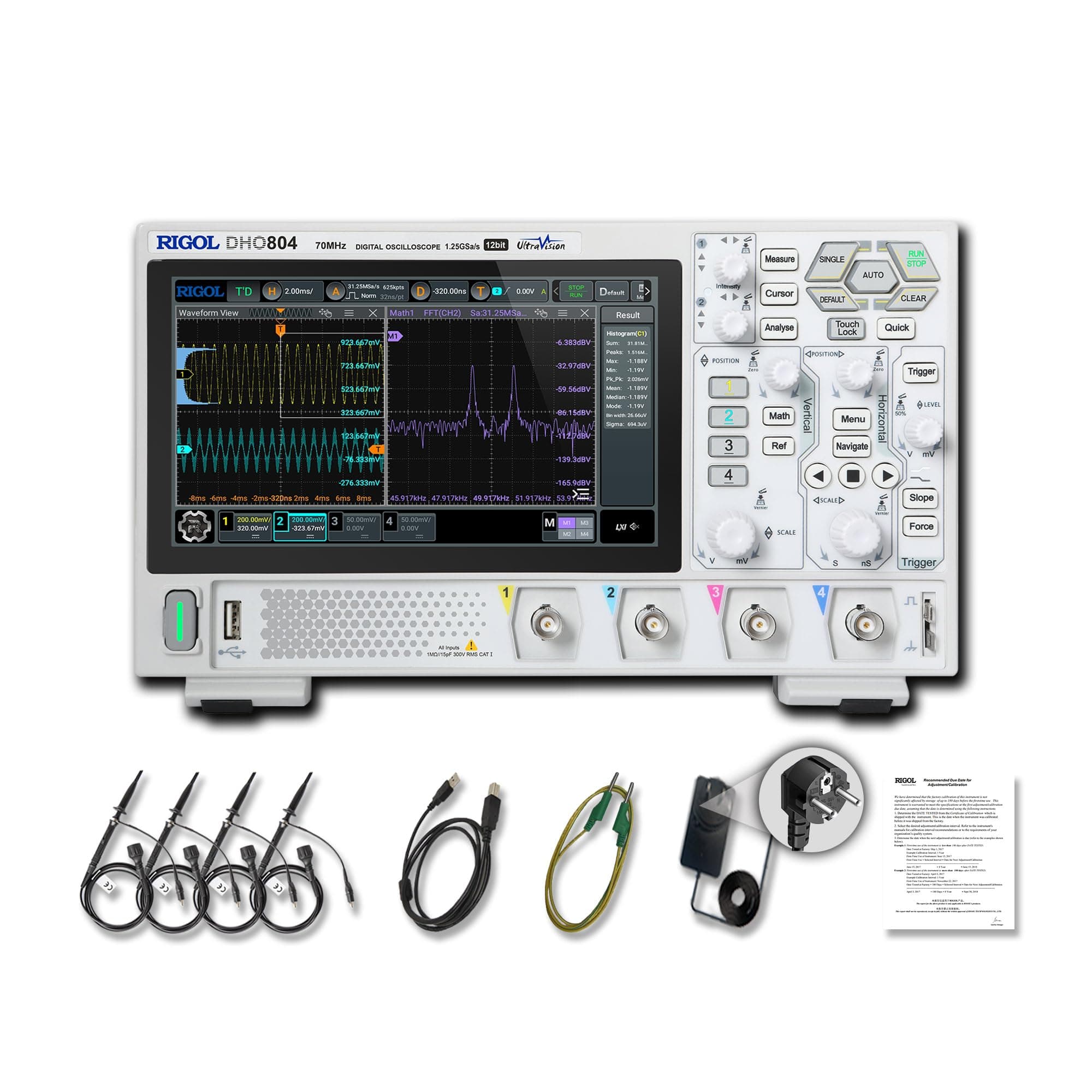 Rigol DHO804-70MHz 4 Channel Compact Oscilloscope