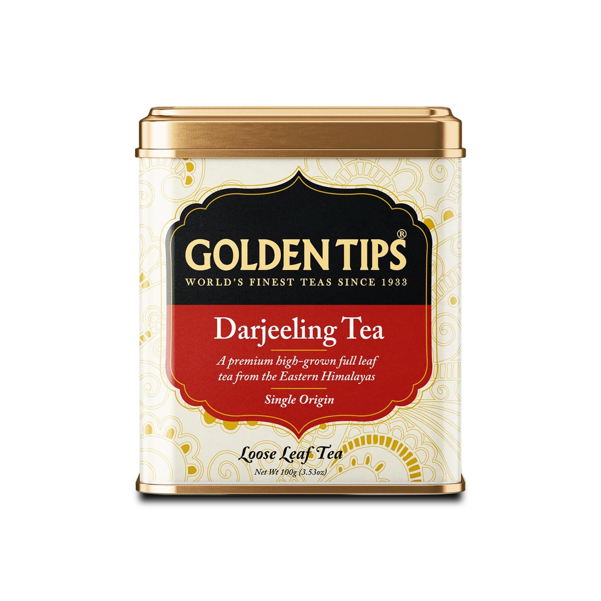 Golden Tips Pure Darjeeling Single Origin Black Tea Tin Can ( 100 Gram / 50 Cups )