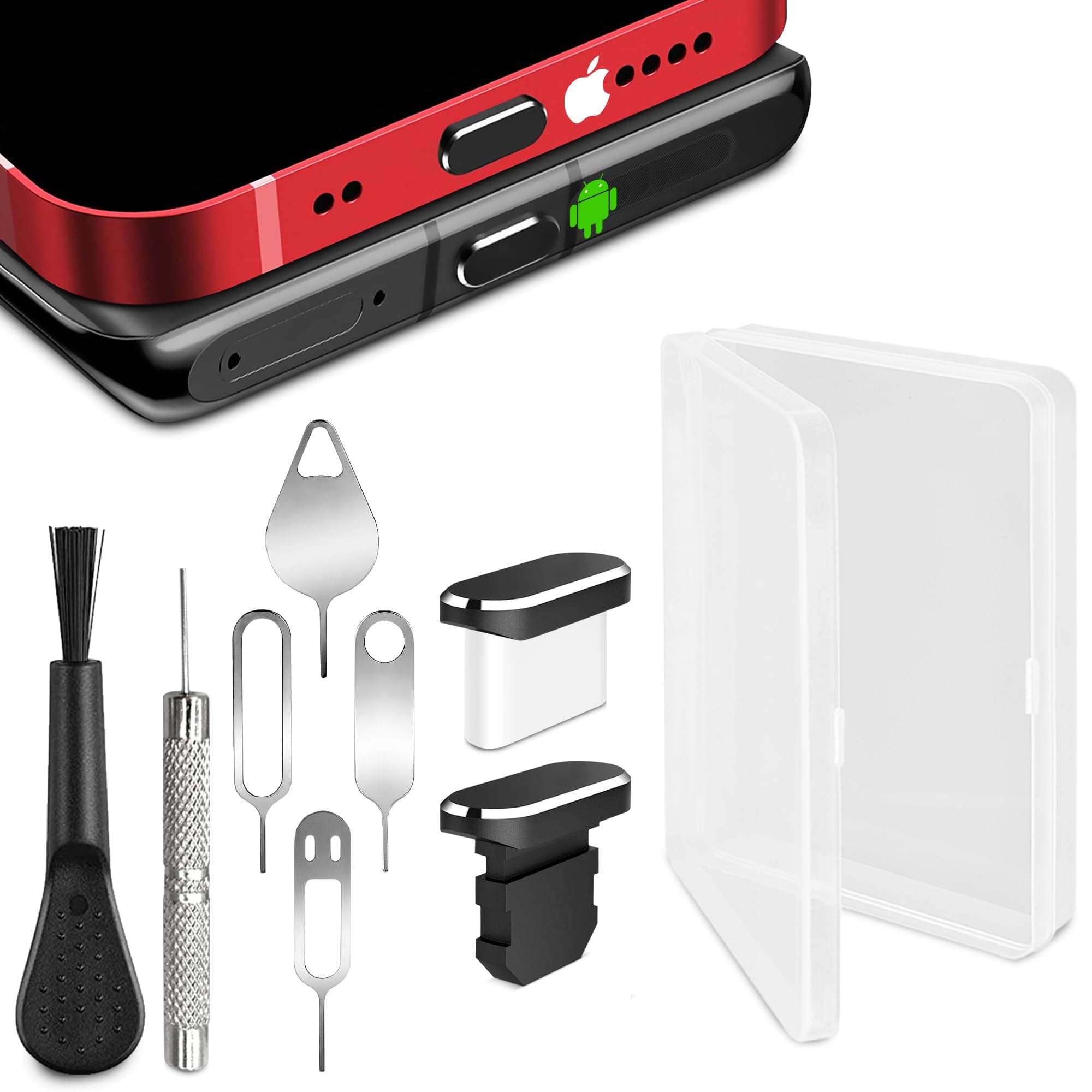 EMPIRE TRADING & COMMERCE 11 Pcs Sim Card Removal Tool - Premium iPhone Sim Removal Tool Set with Ports Cleaner - Essential Sim Card Tool Accessories for Samsung and iPhone Devices with Sim Card Pin