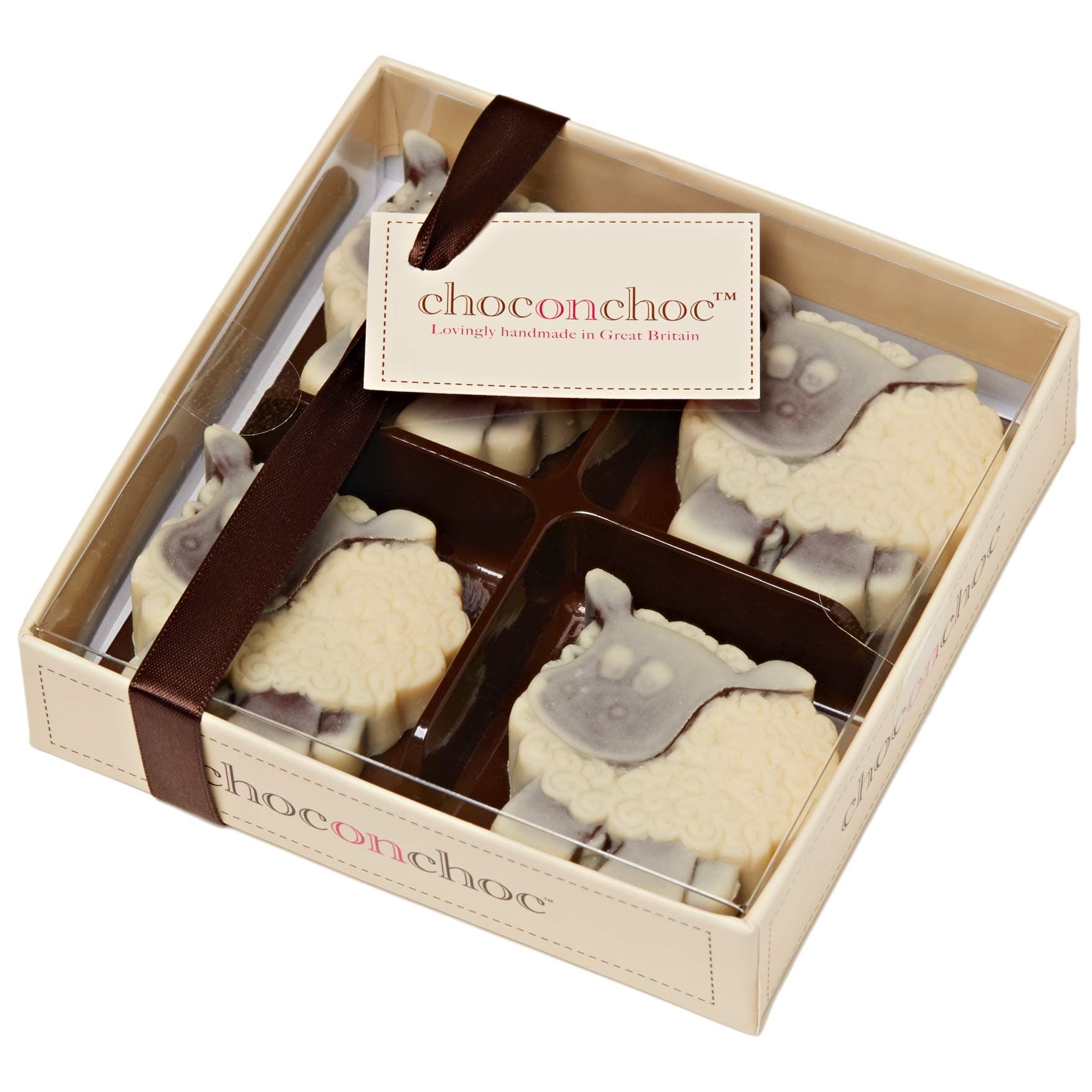 Choc On Choc Handcrafted 4 Chocolate Sheep 85g
